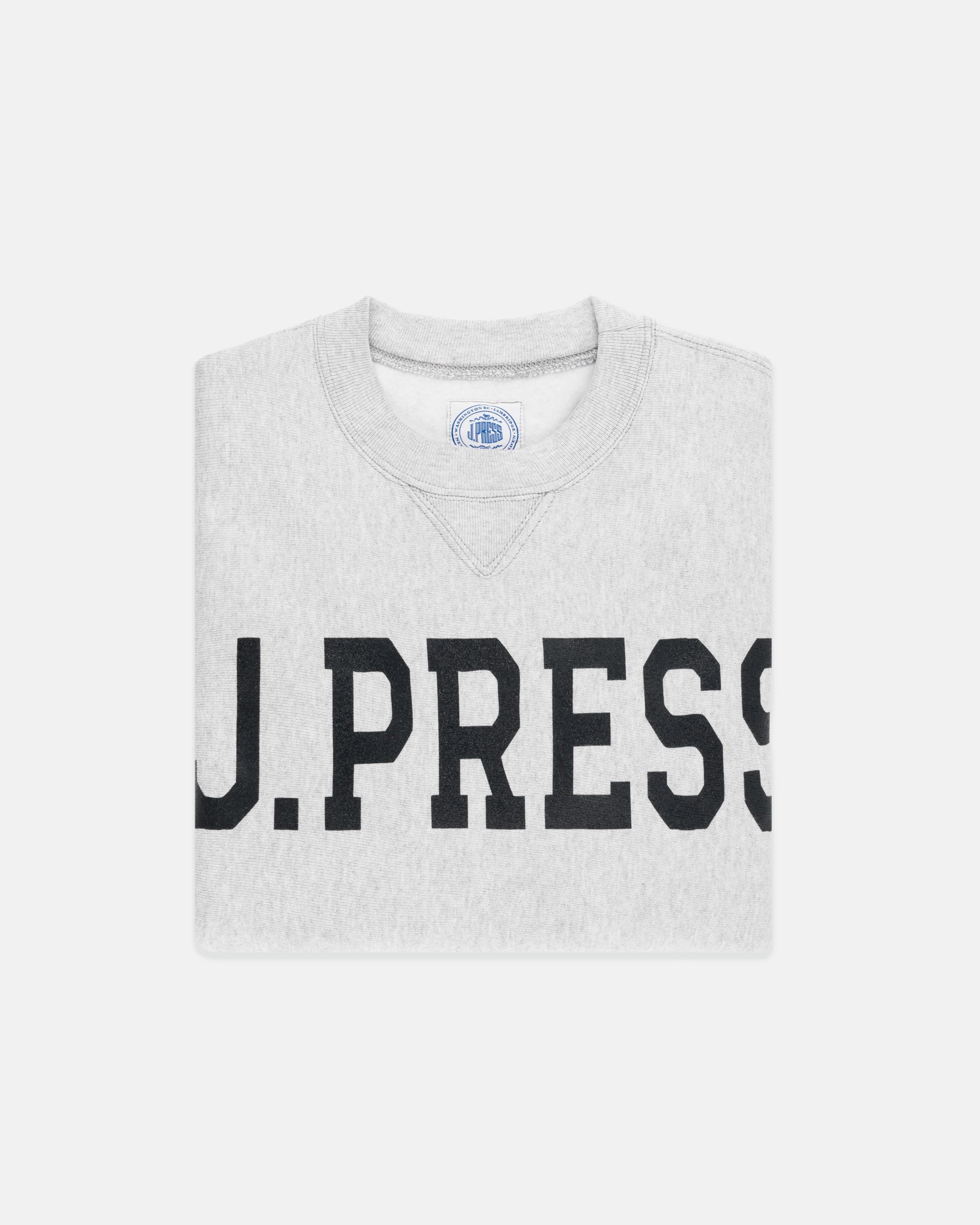 Made-in-USA Ash Grey J.Press Crewneck Sweatshirt