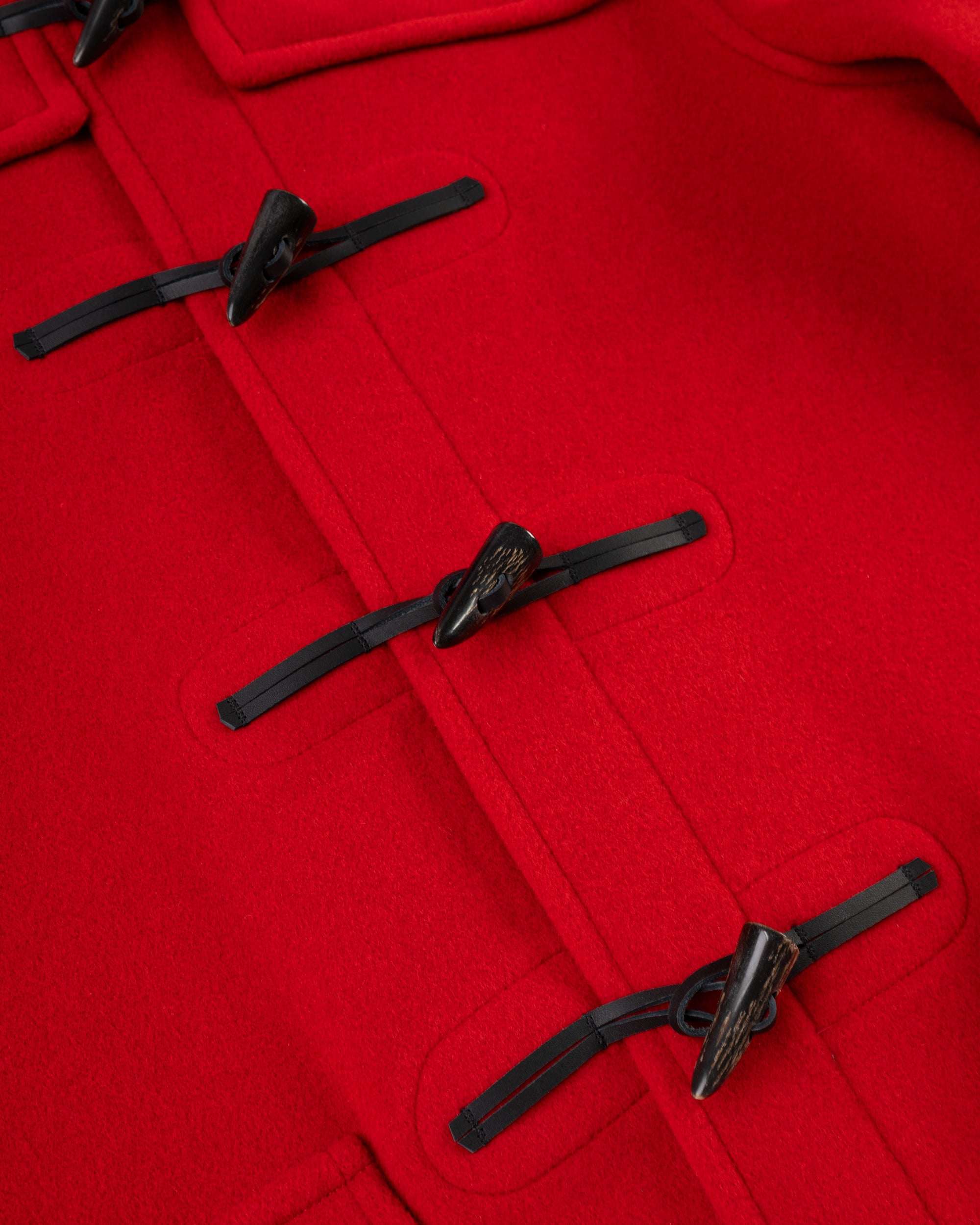 Made-in-England Scarlet Classic Morris Duffle Coat