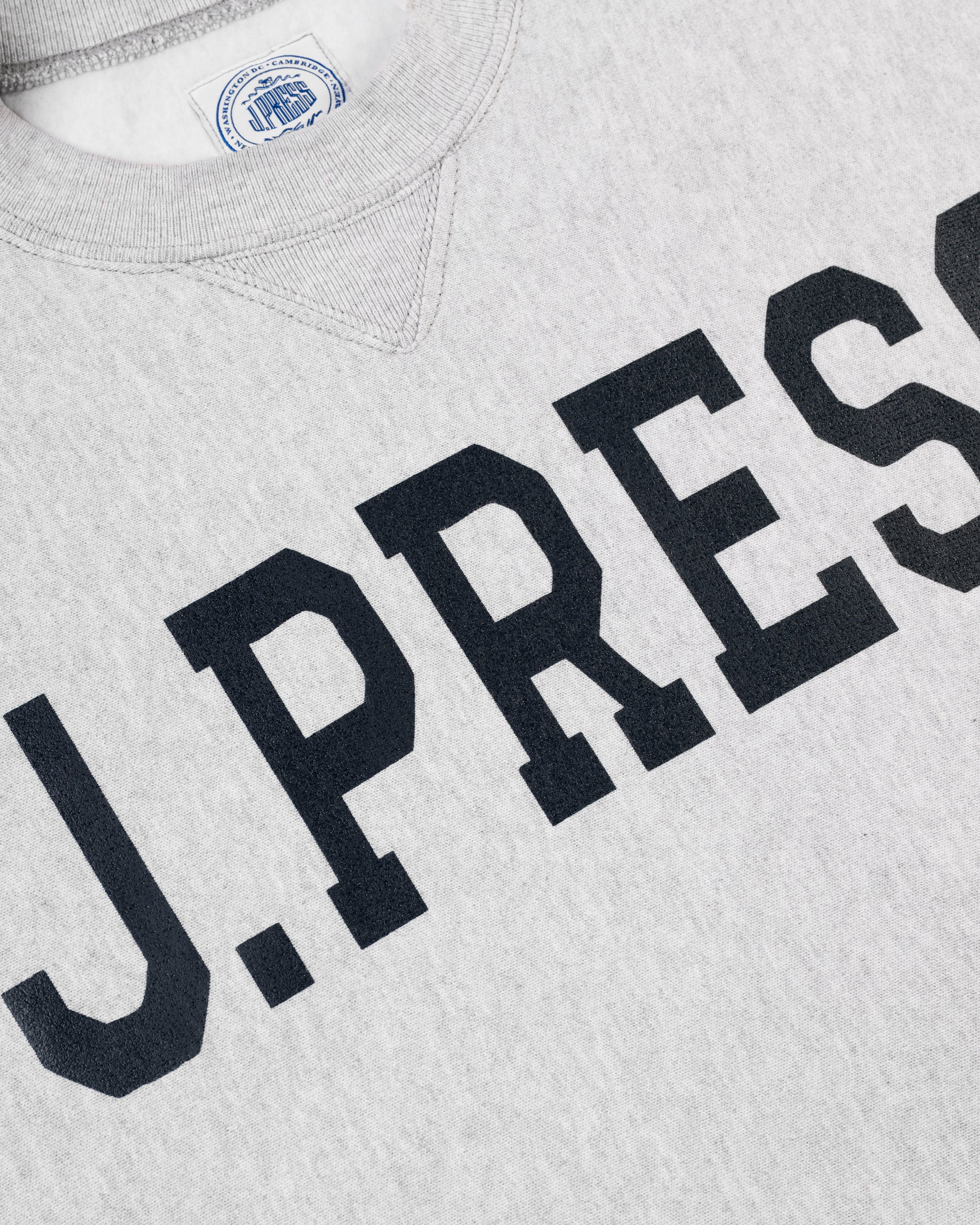 Made-in-USA Ash Grey J.Press Crewneck Sweatshirt
