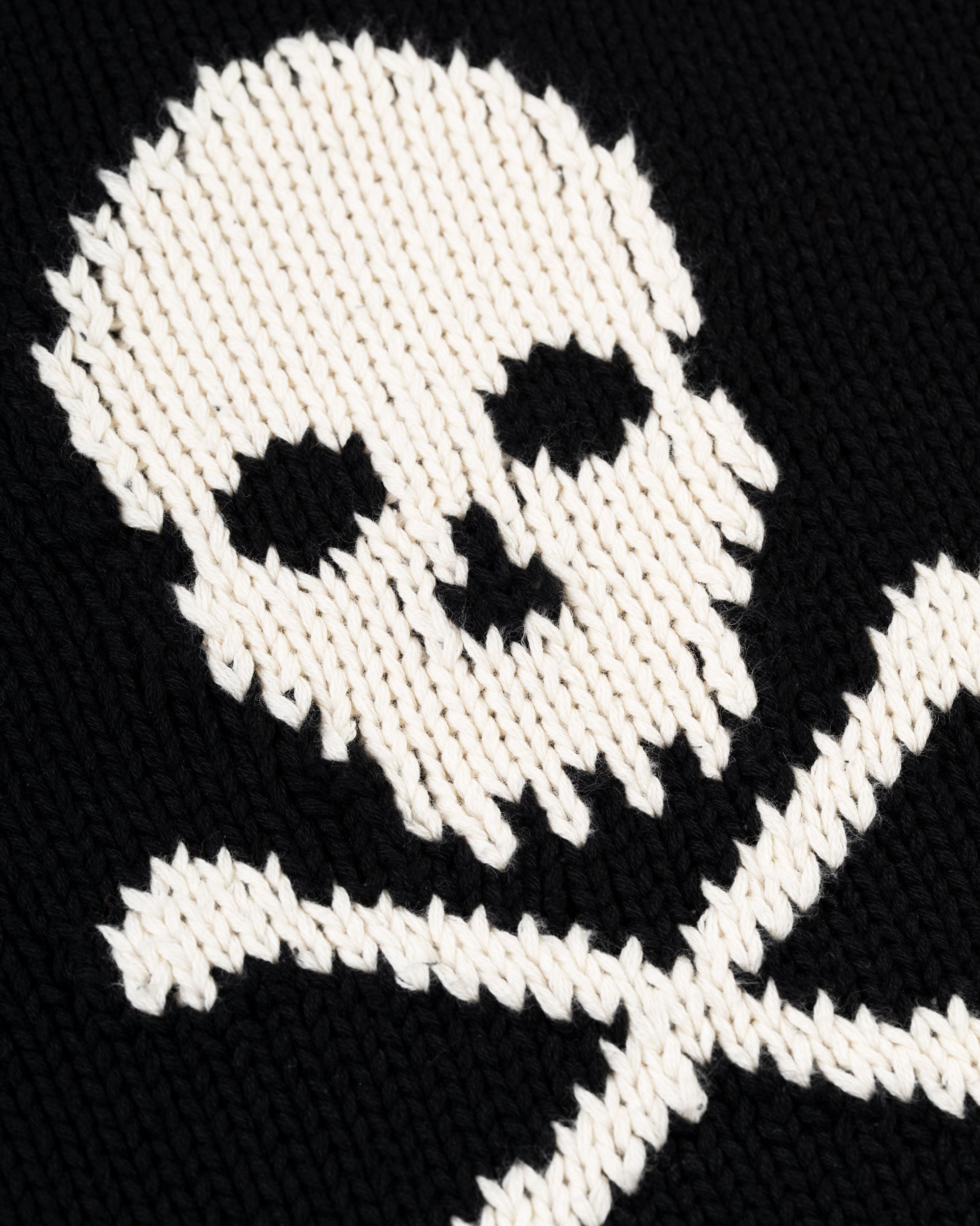 Skull & Bones Intarsia Knit Cotton Sweater