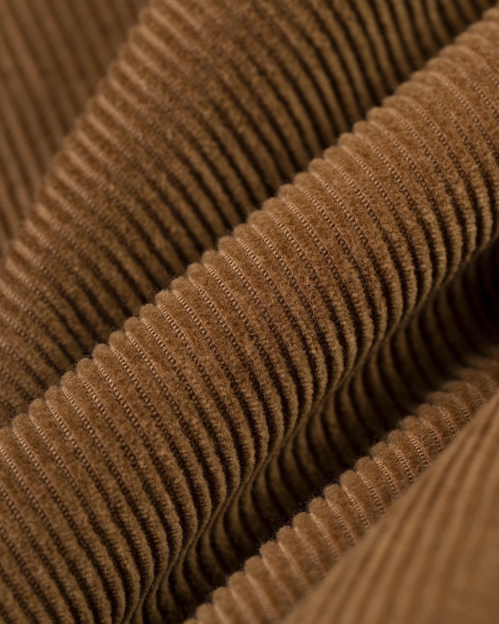 Solid Tan Wide Wale Corduroy Trouser - Trim Fit