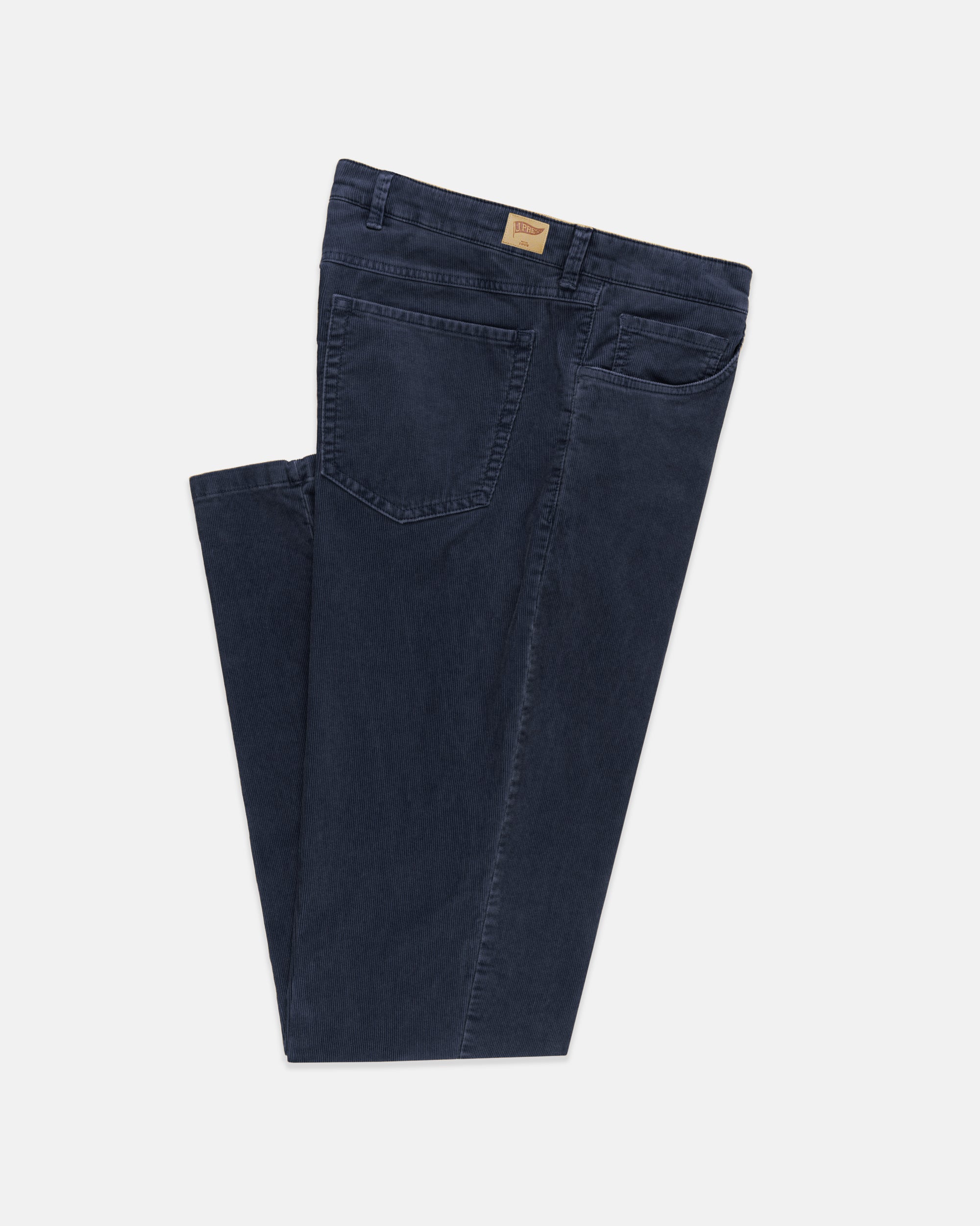 Navy Pincord 5-Pocket Pants - Trim Fit