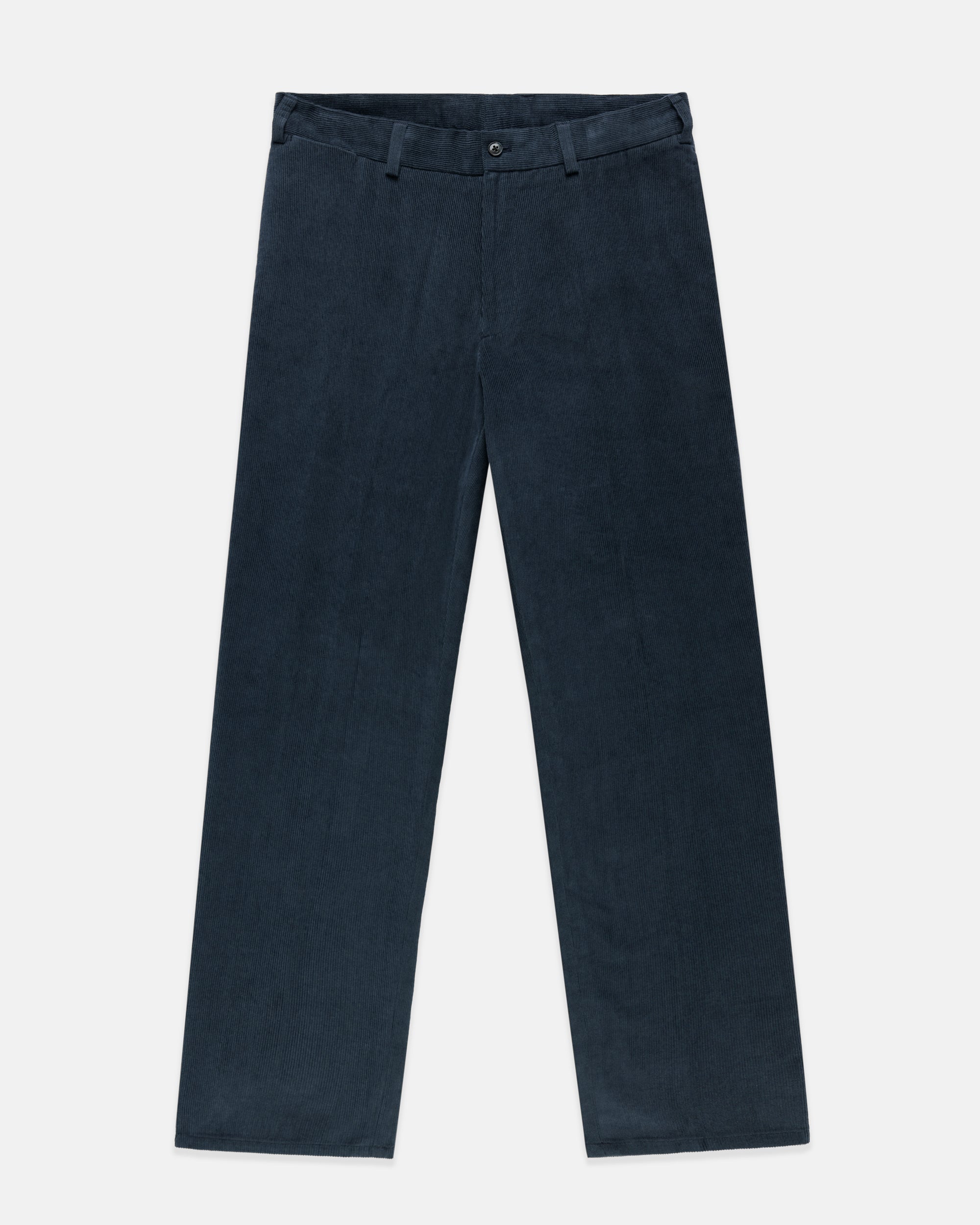 Solid Navy Narrow Wale Corduroy Trouser