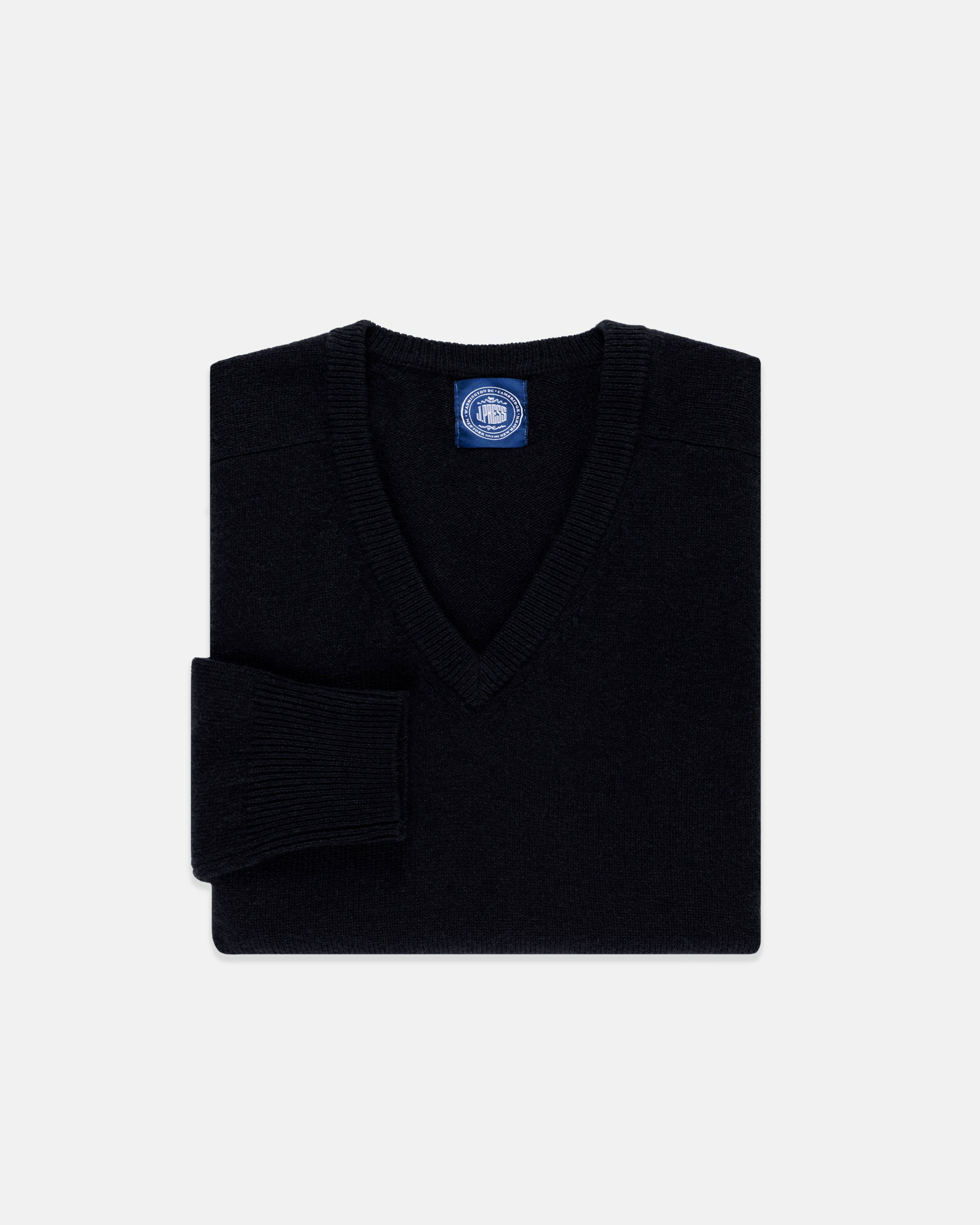 Lambswool V Neck Sweater - Navy