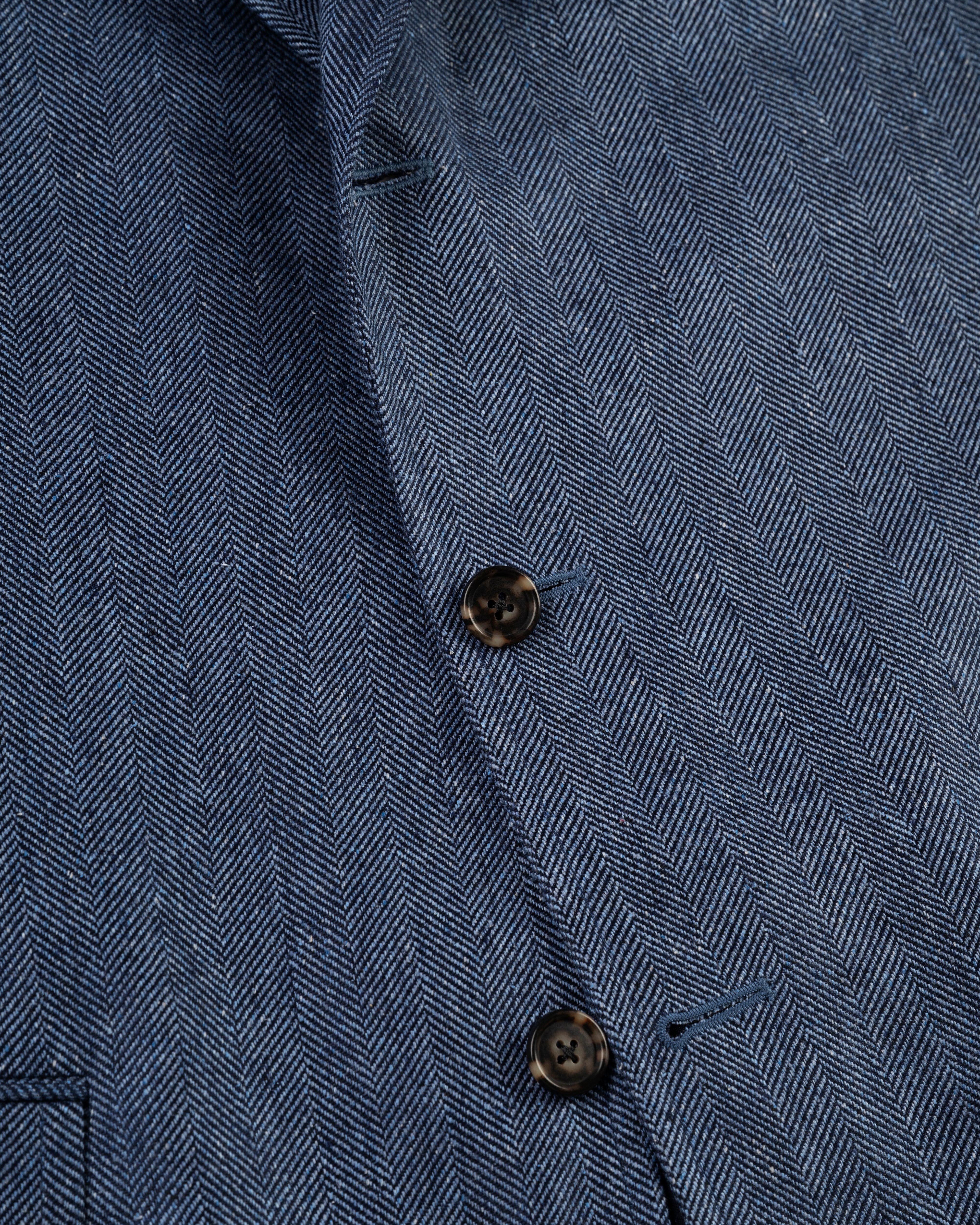 Made-in-Canada Blue Herringbone Silk Sport Coat