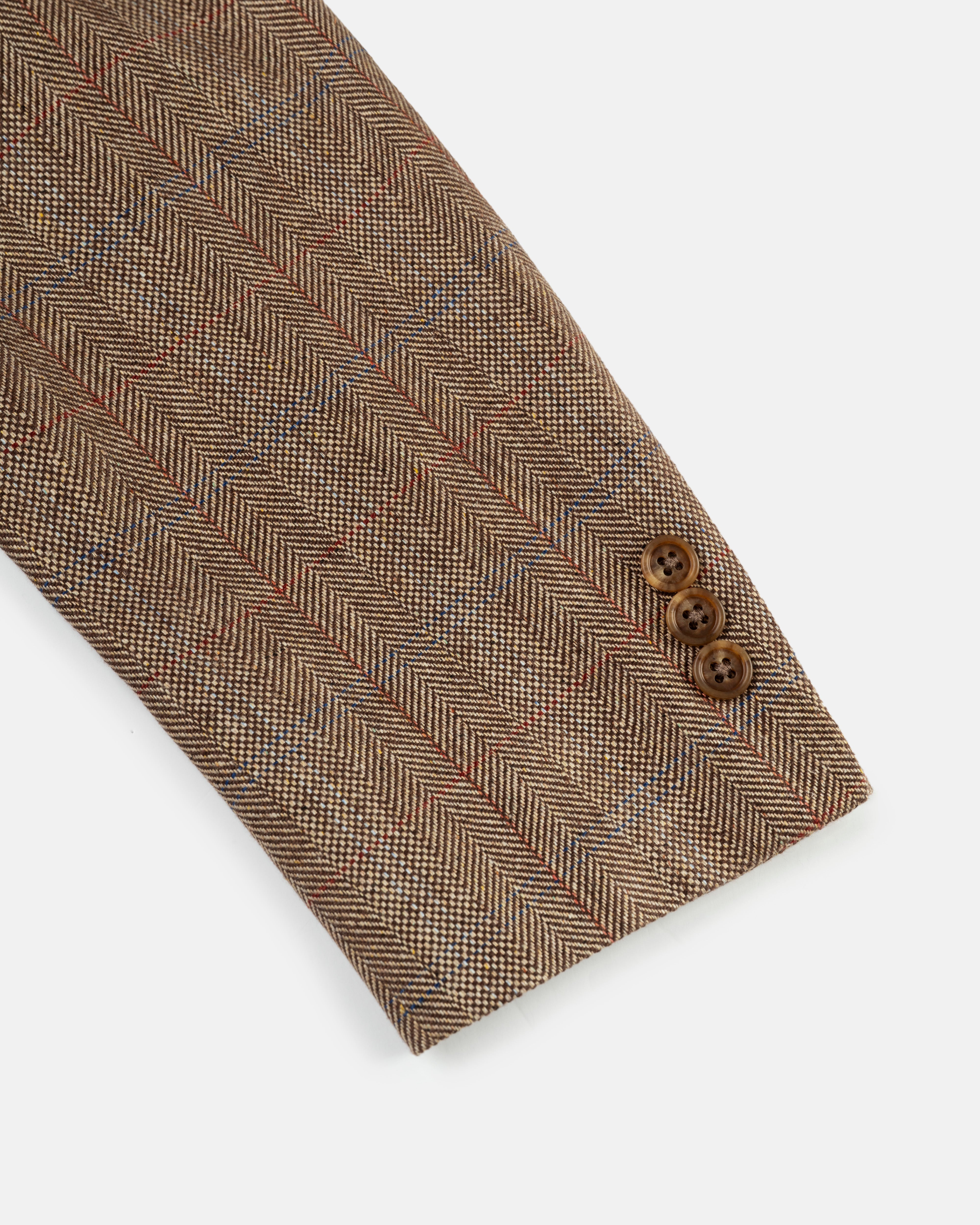Made-in-Canada Light Brown Barleybone Windowpane Silk Sport Coat