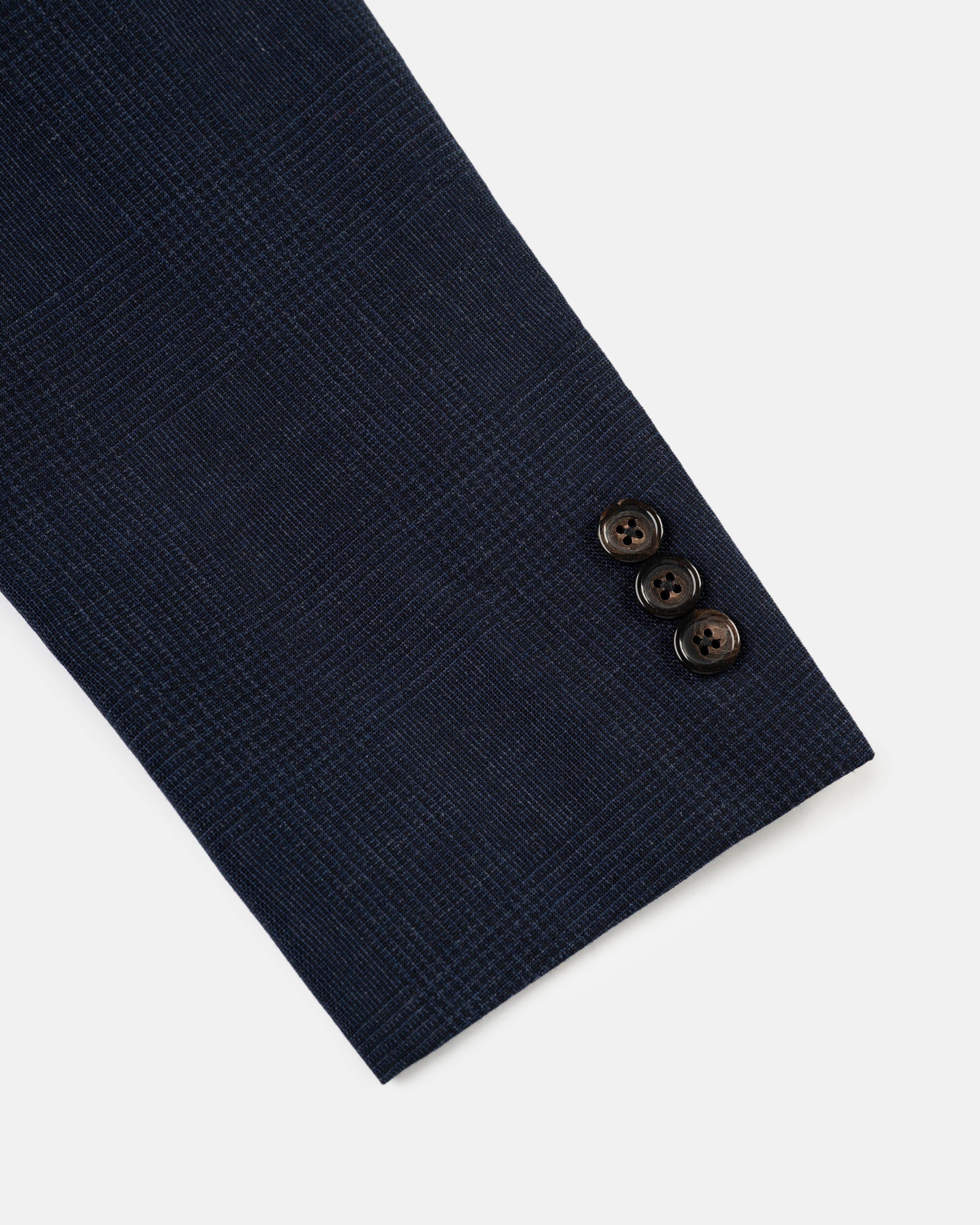 Made-in-USA Muted Navy Plaid Fox Air Suit