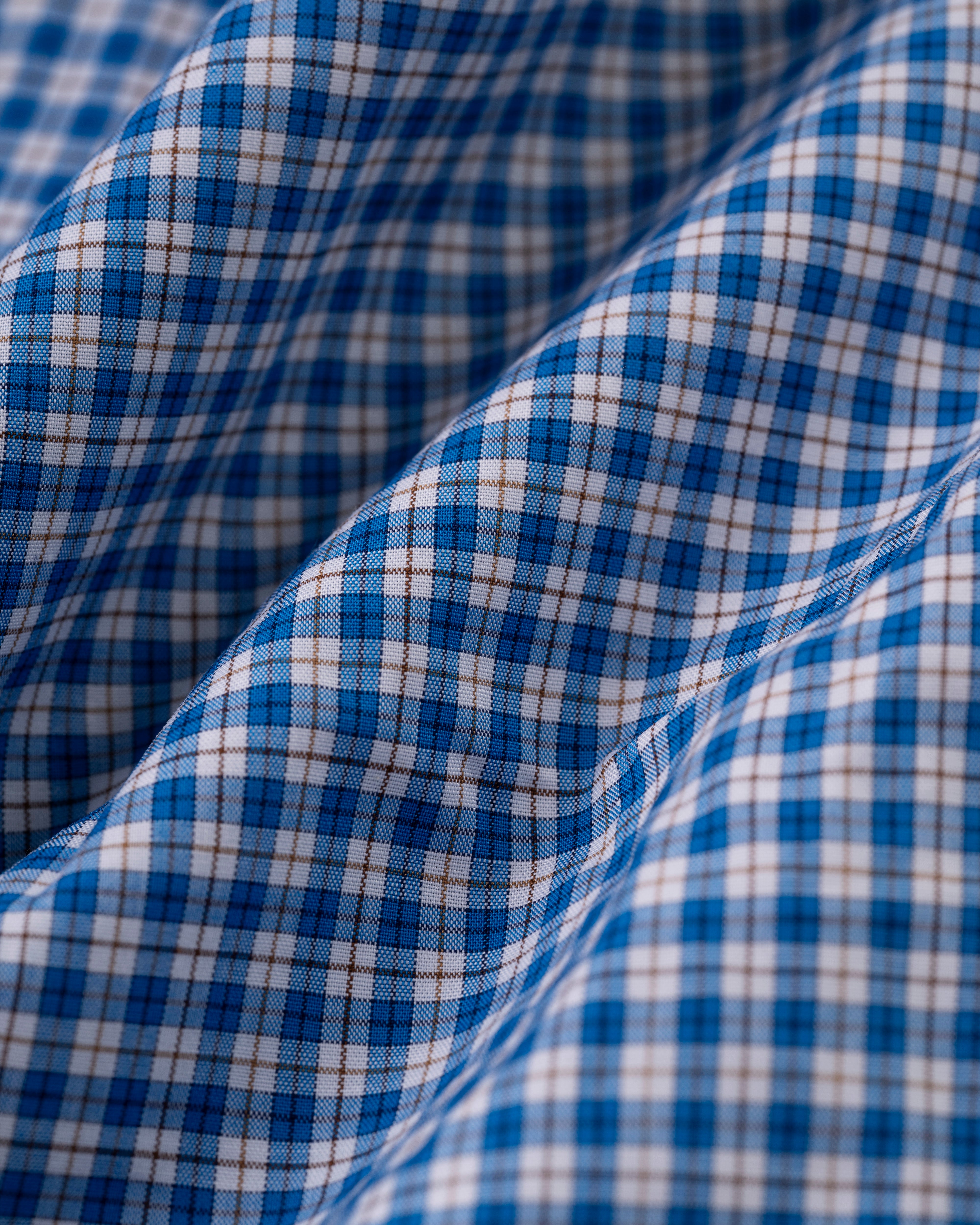 Made-in-USA Blue & Brown Check Sport Shirt - Classic Fit