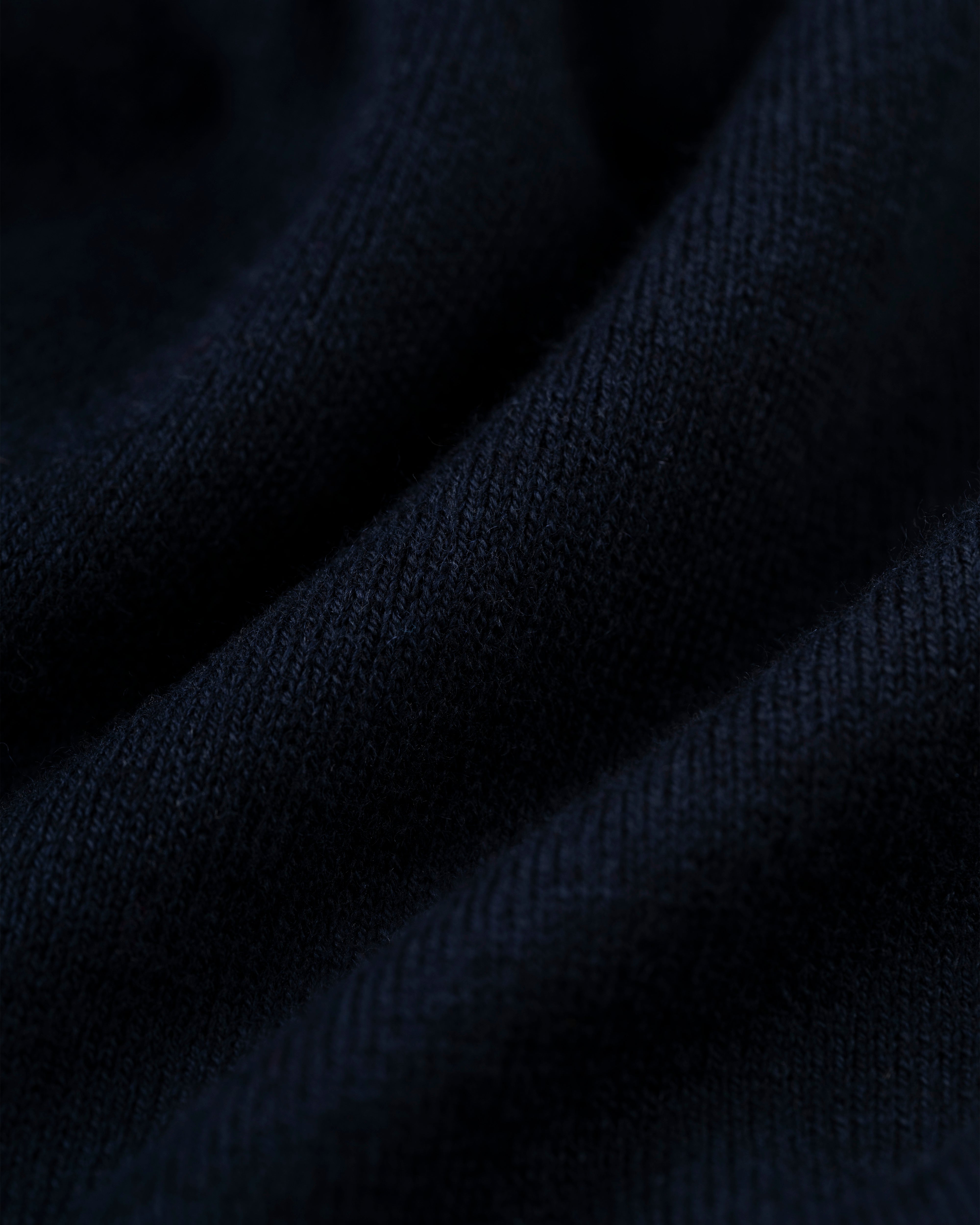 Navy Cotton/Wool Crewneck Sweatshirt - Trim Fit