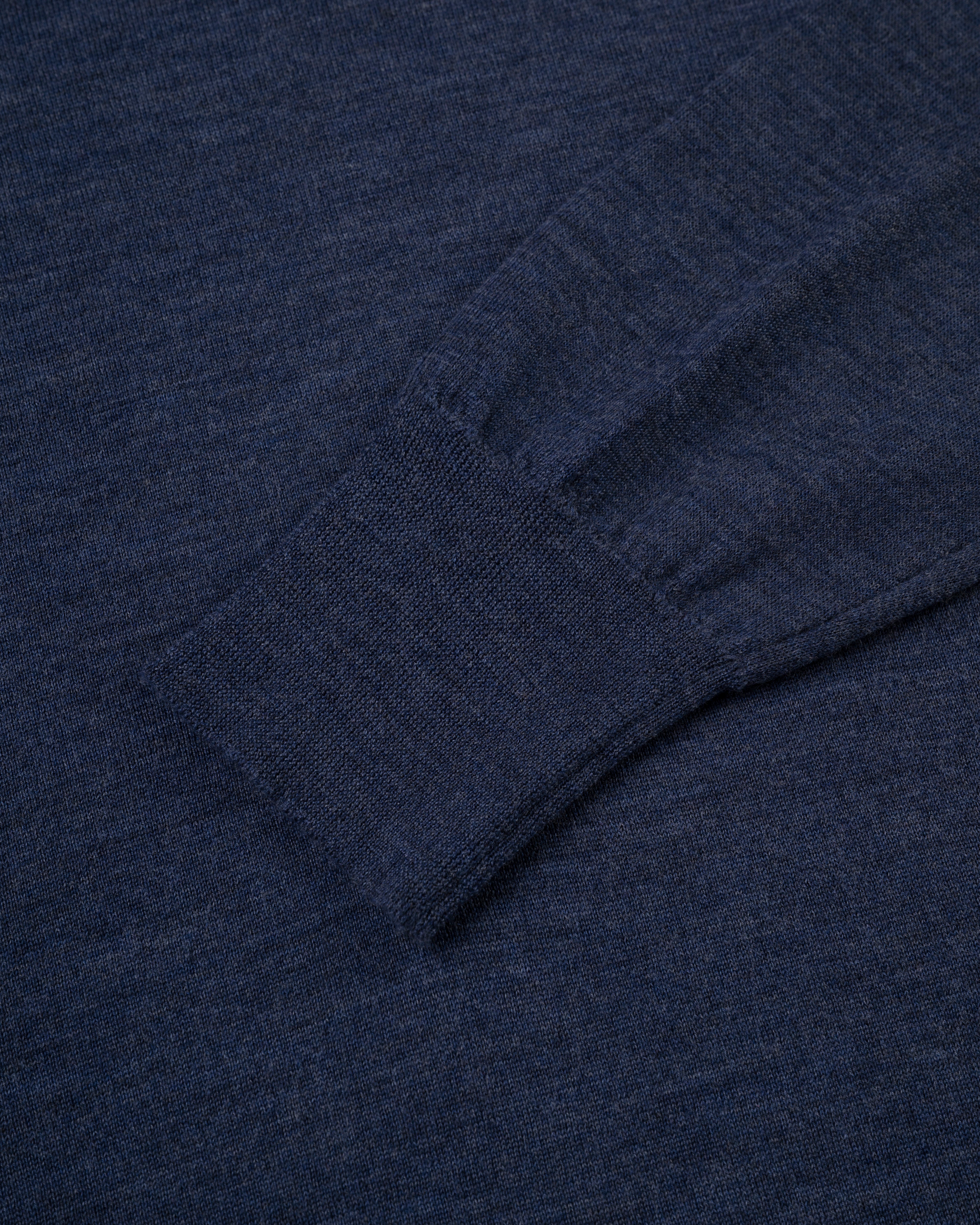 Made-in-Scotland Blue Superfine Merino Wool Sweater