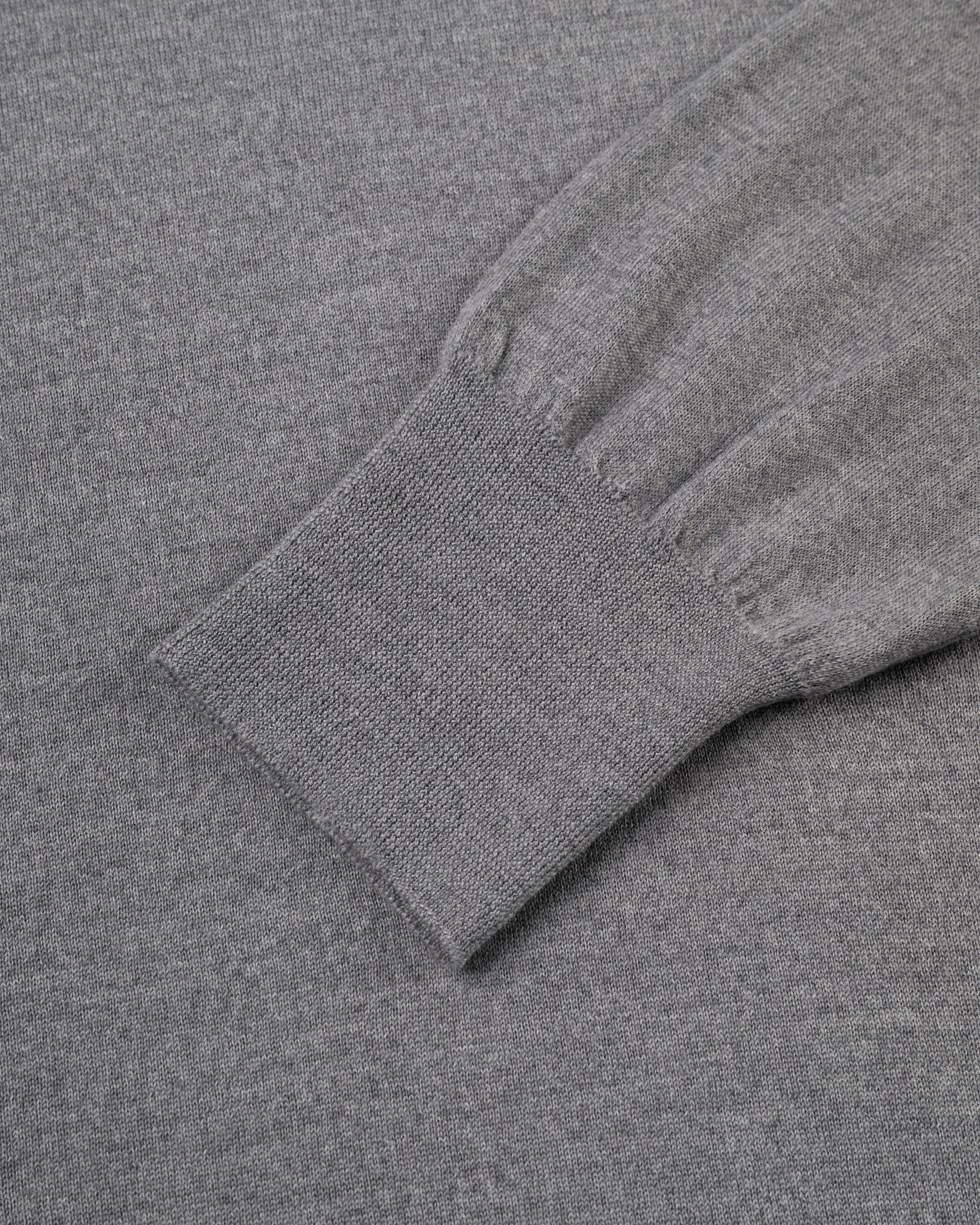 Made-in-Scotland Grey Superfine Merino Wool Sweater