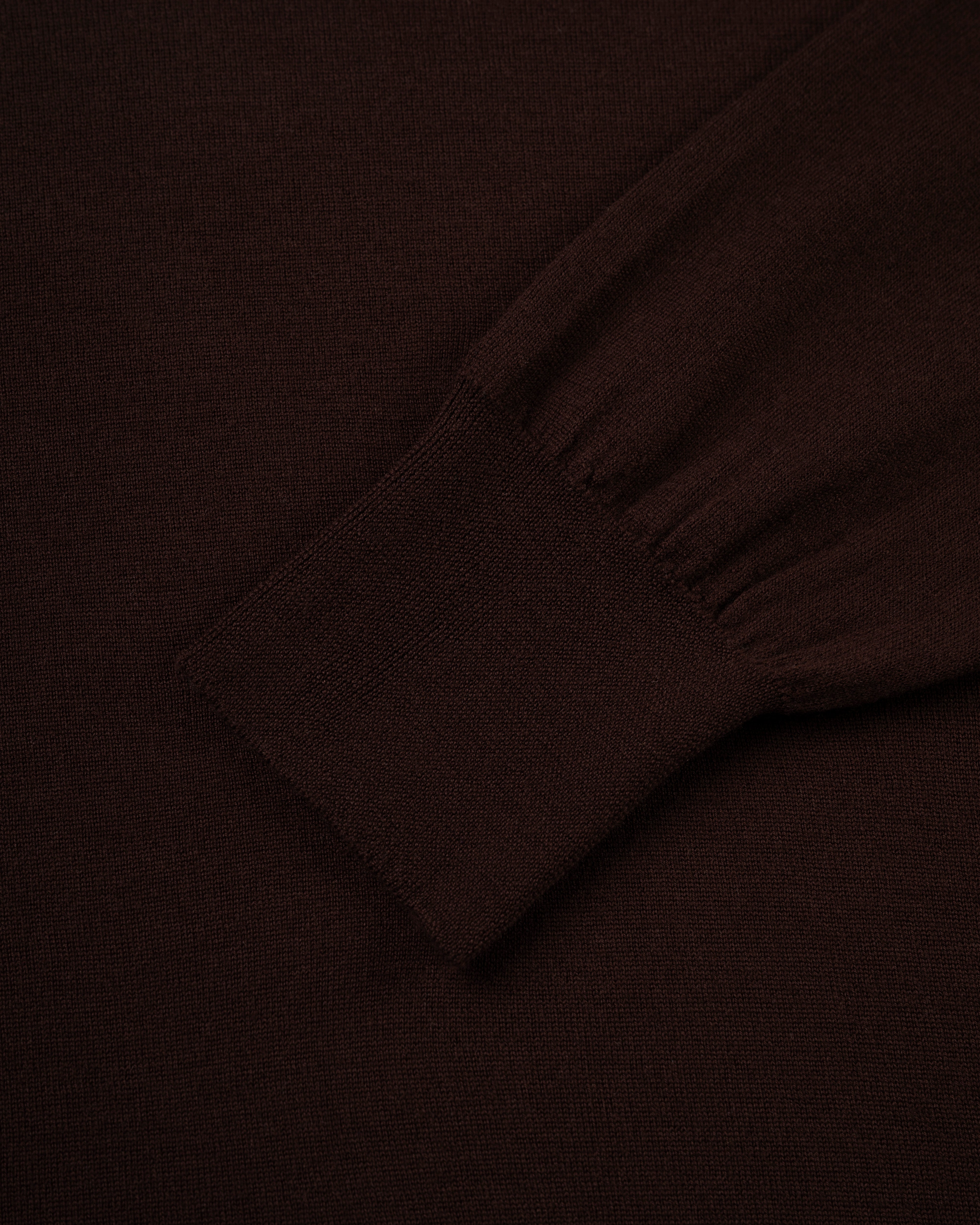 Made-in-Scotland Brown Superfine Merino Wool Sweater
