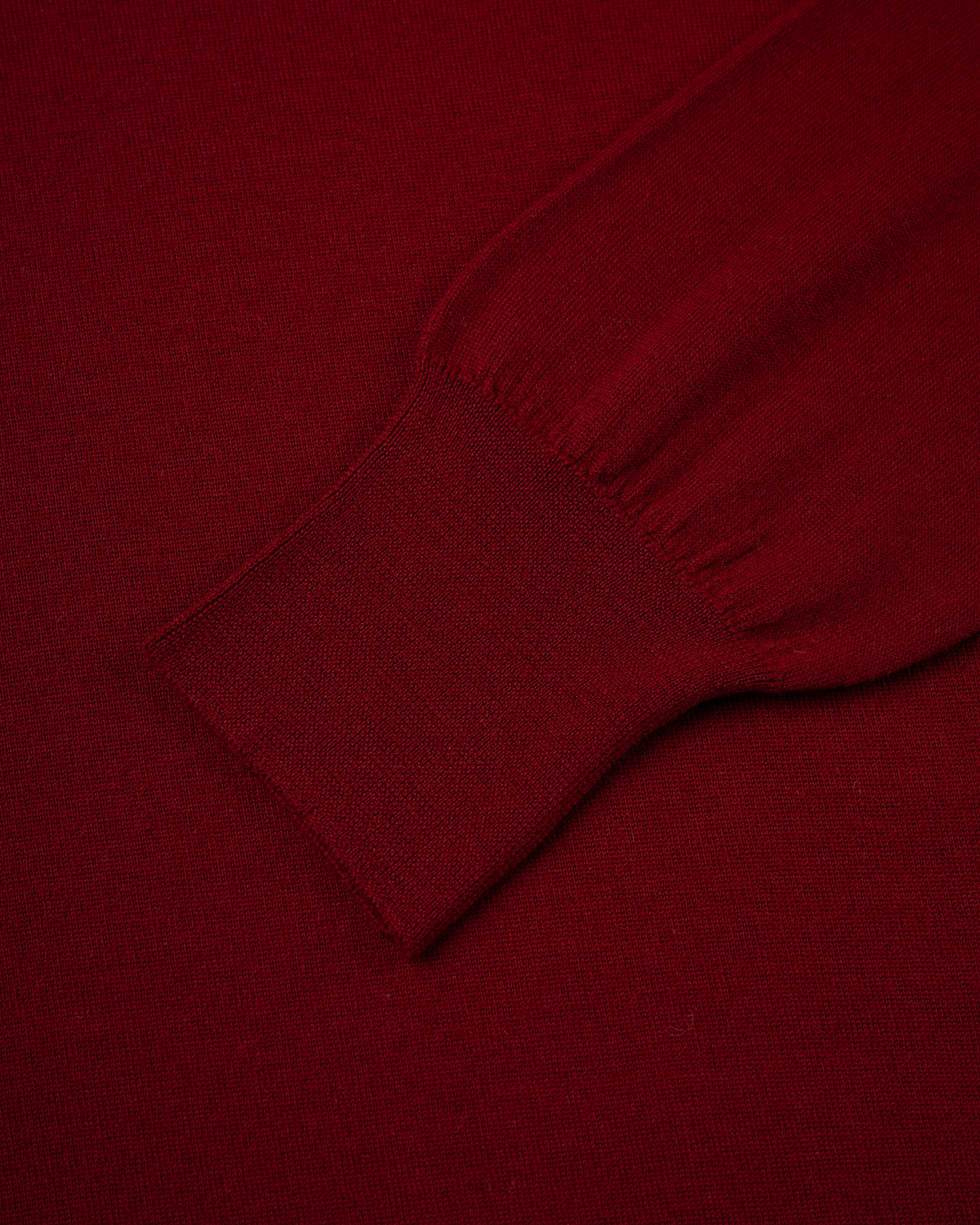 Made-in-Scotland Burgundy Superfine Merino Wool Sweater