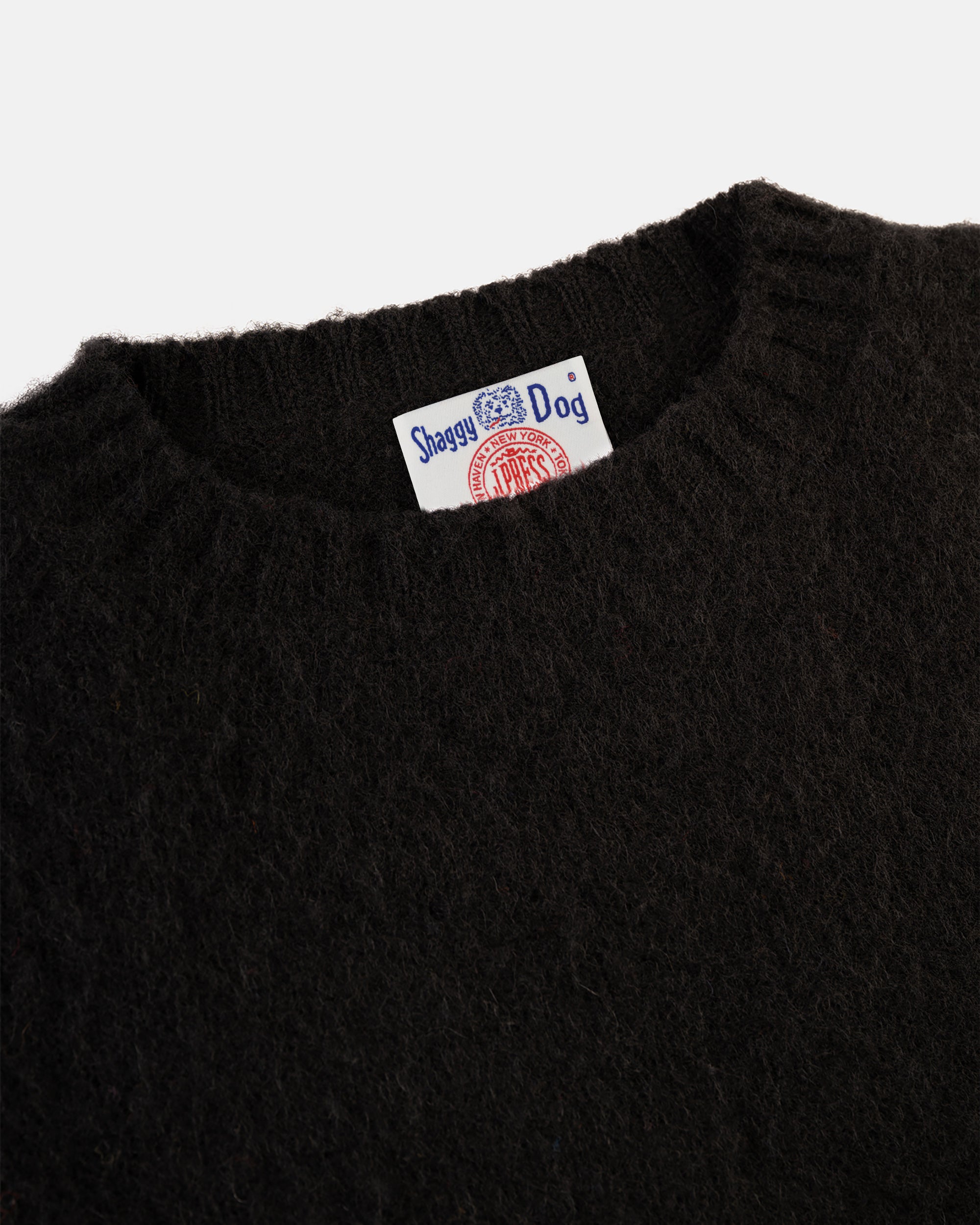 Made-in-Scotland Black Shaggy Dog Sweater - Classic Fit