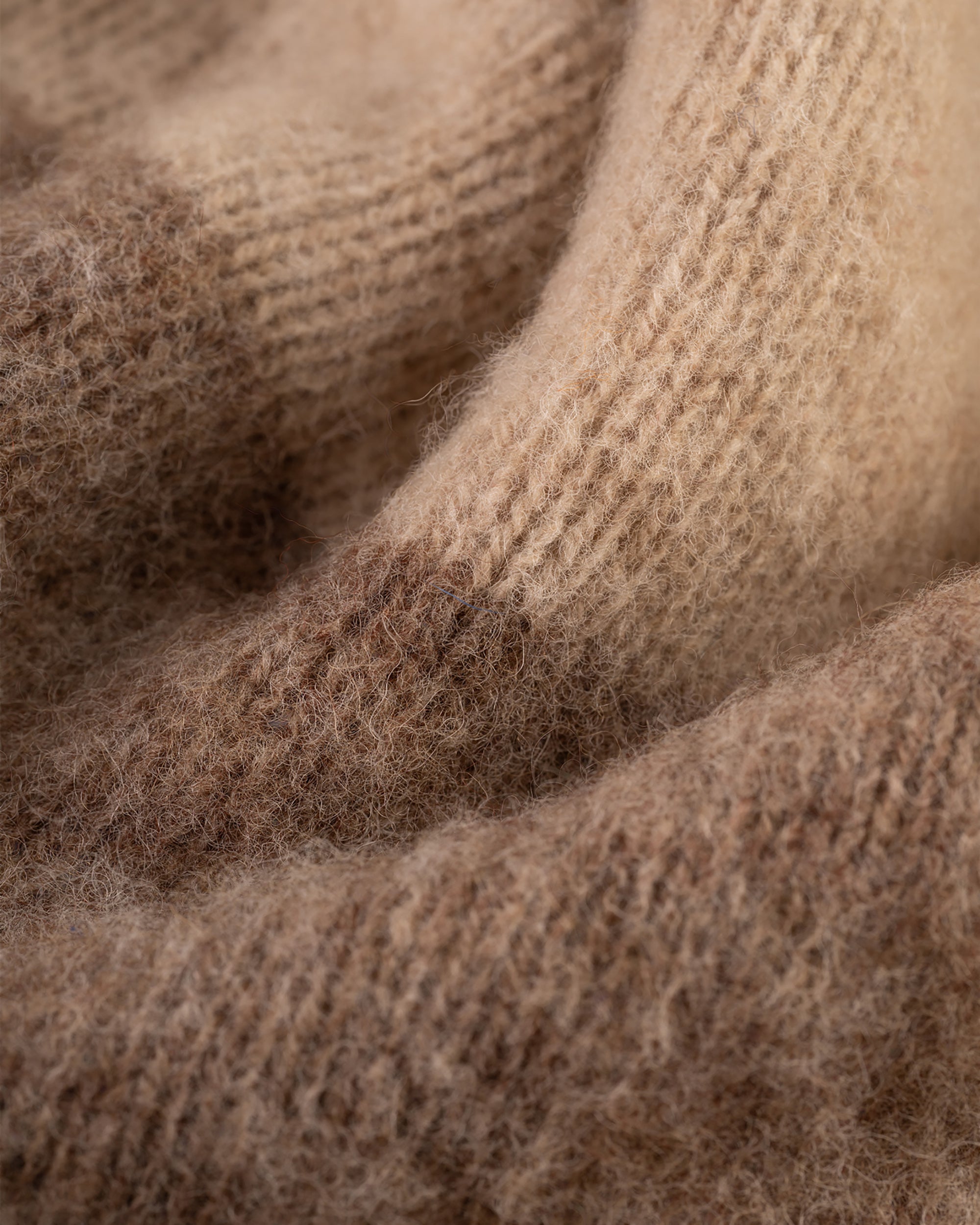 Made-in-Scotland Nutmeg & Tan Shaggy Dog Block Stripe Sweater - Trim Fit