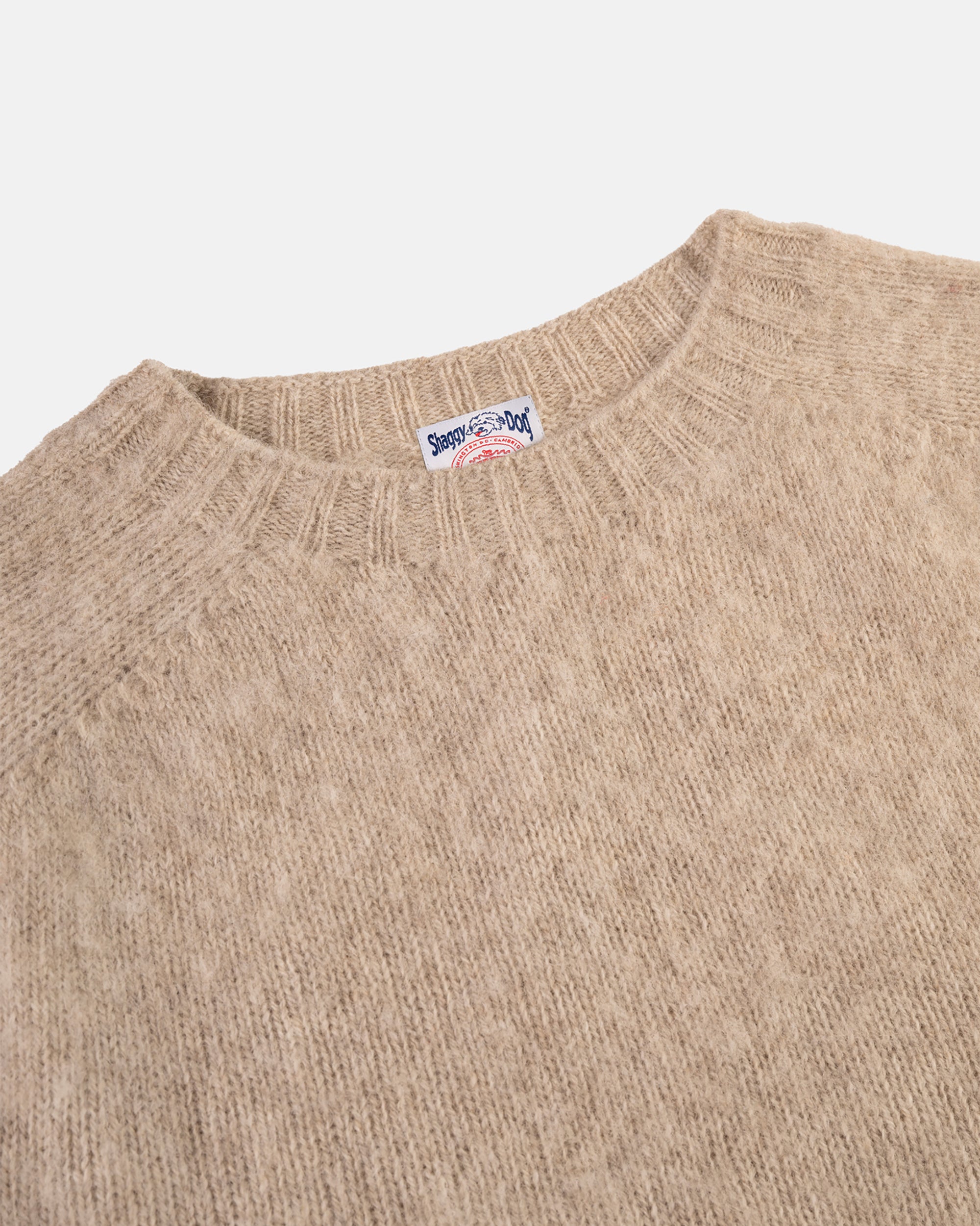 Made-in-Scotland Cream Shaggy Dog Sweater - Trim Fit