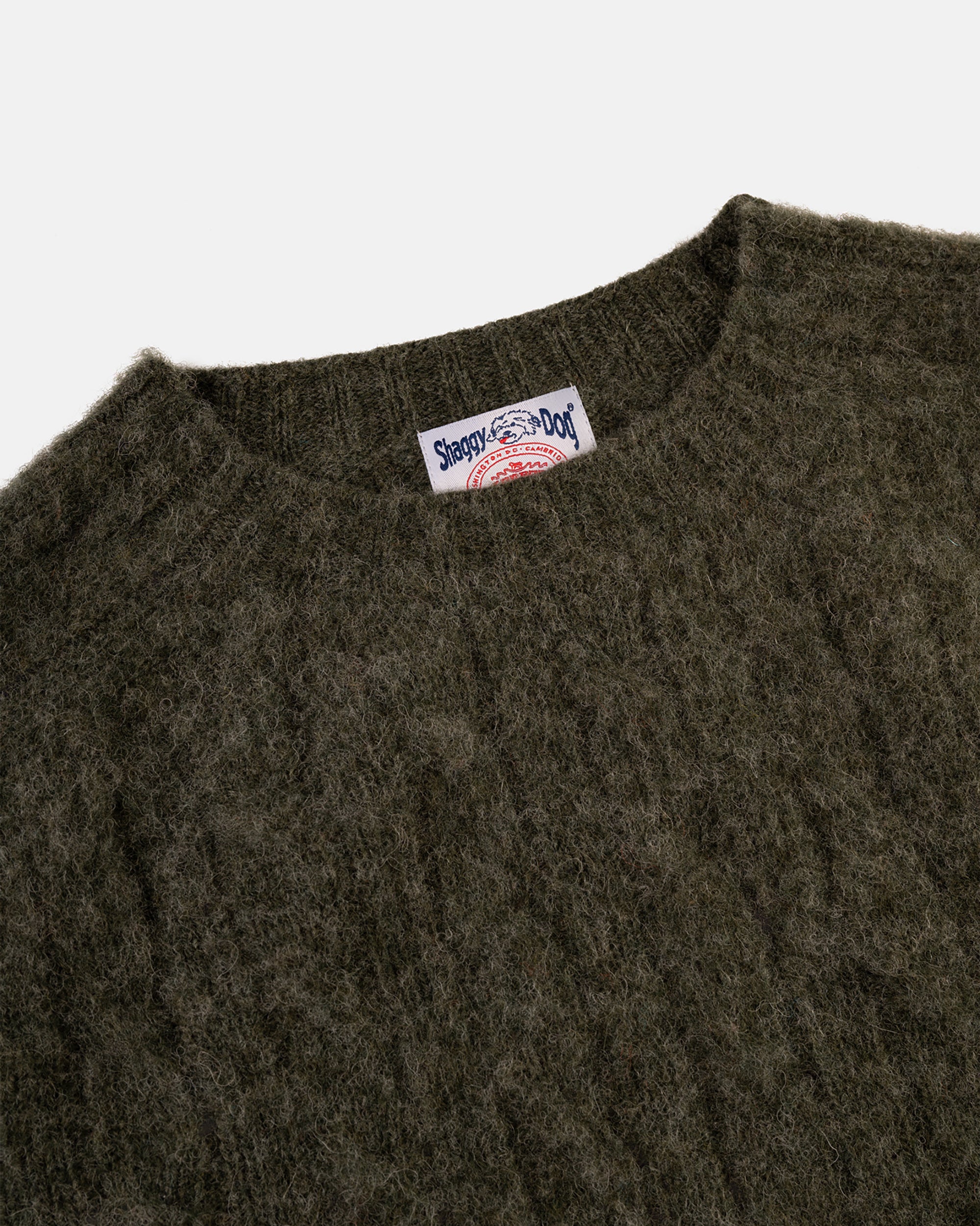 Made-in-Scotland Dark Green Shaggy Dog Cableknit Sweater - Classic Fit