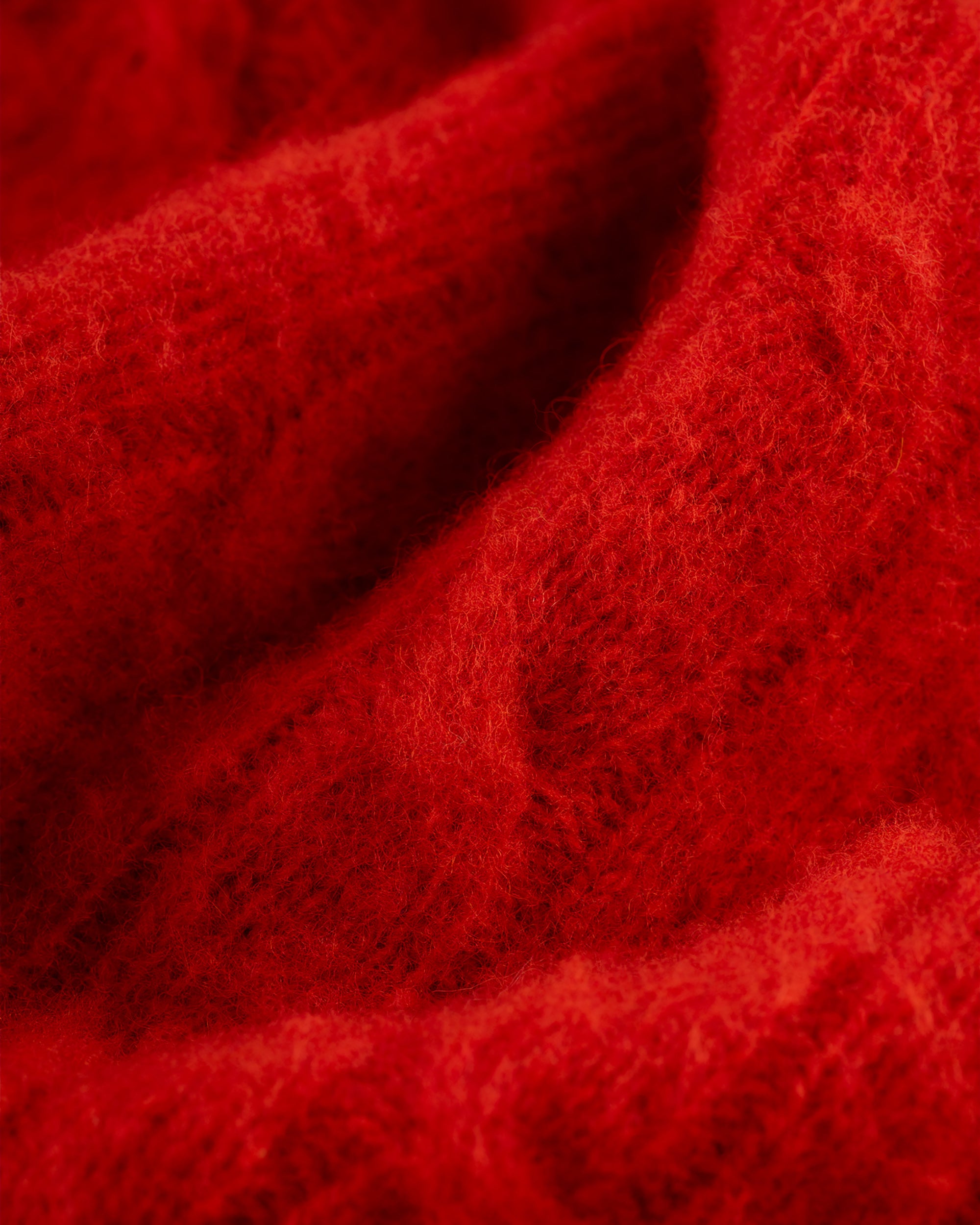 Made-in-Scotland Red Shaggy Dog Cableknit Sweater - Classic Fit