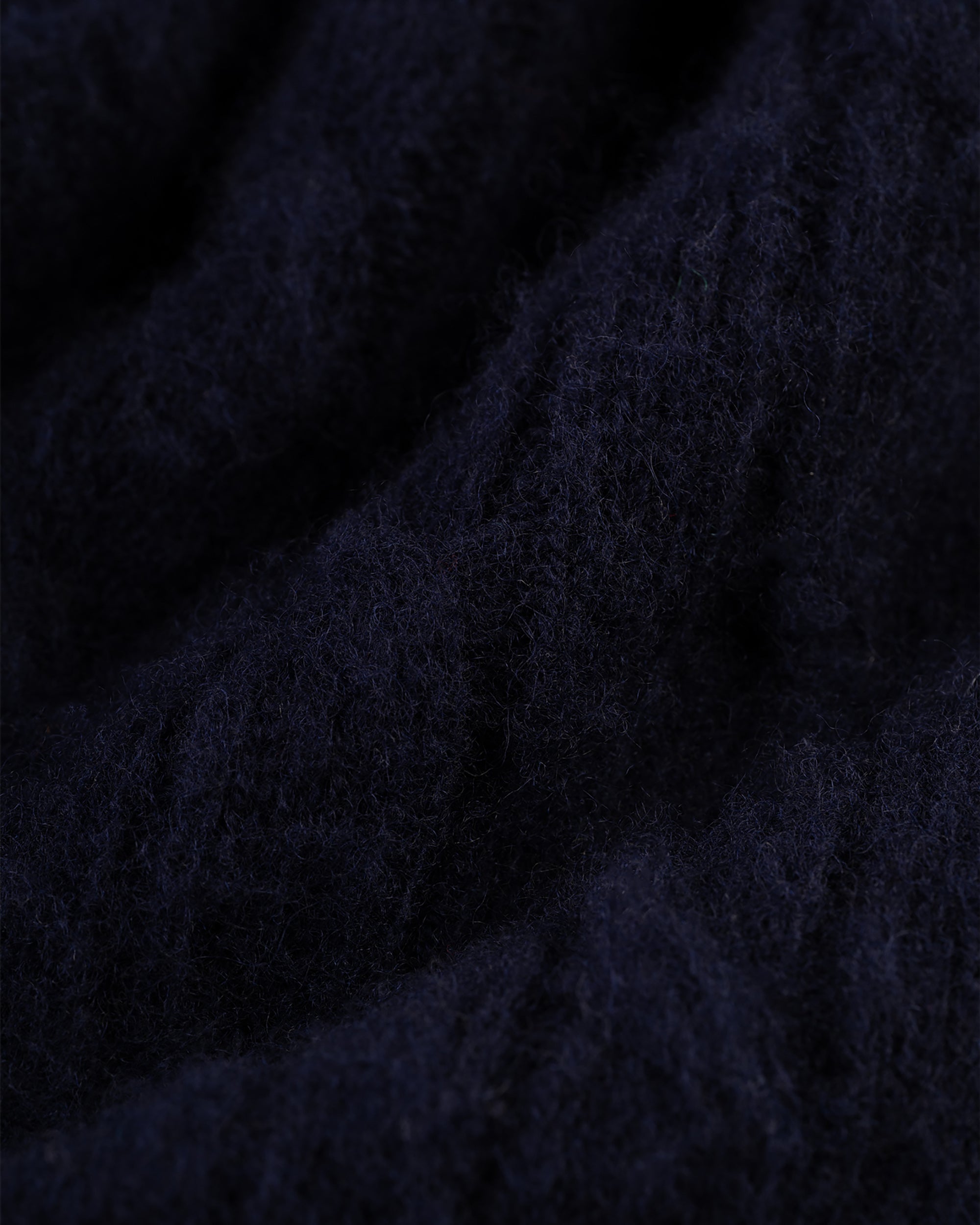 Made-in-Scotland Navy Shaggy Dog Cableknit Sweater - Classic Fit