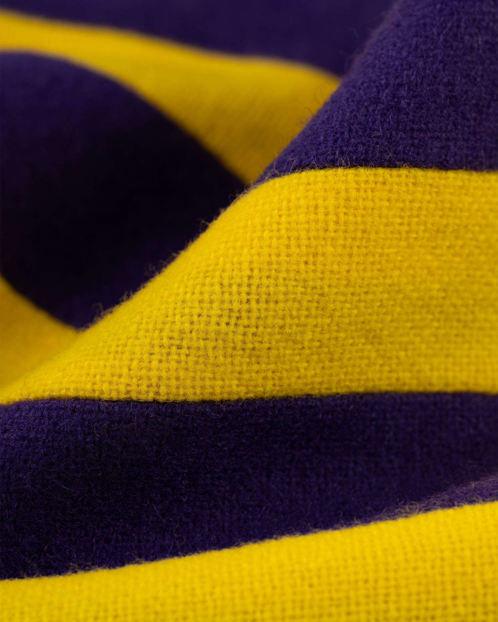 Made-in-England Purple & Yellow Wool Schoolboy Muffler