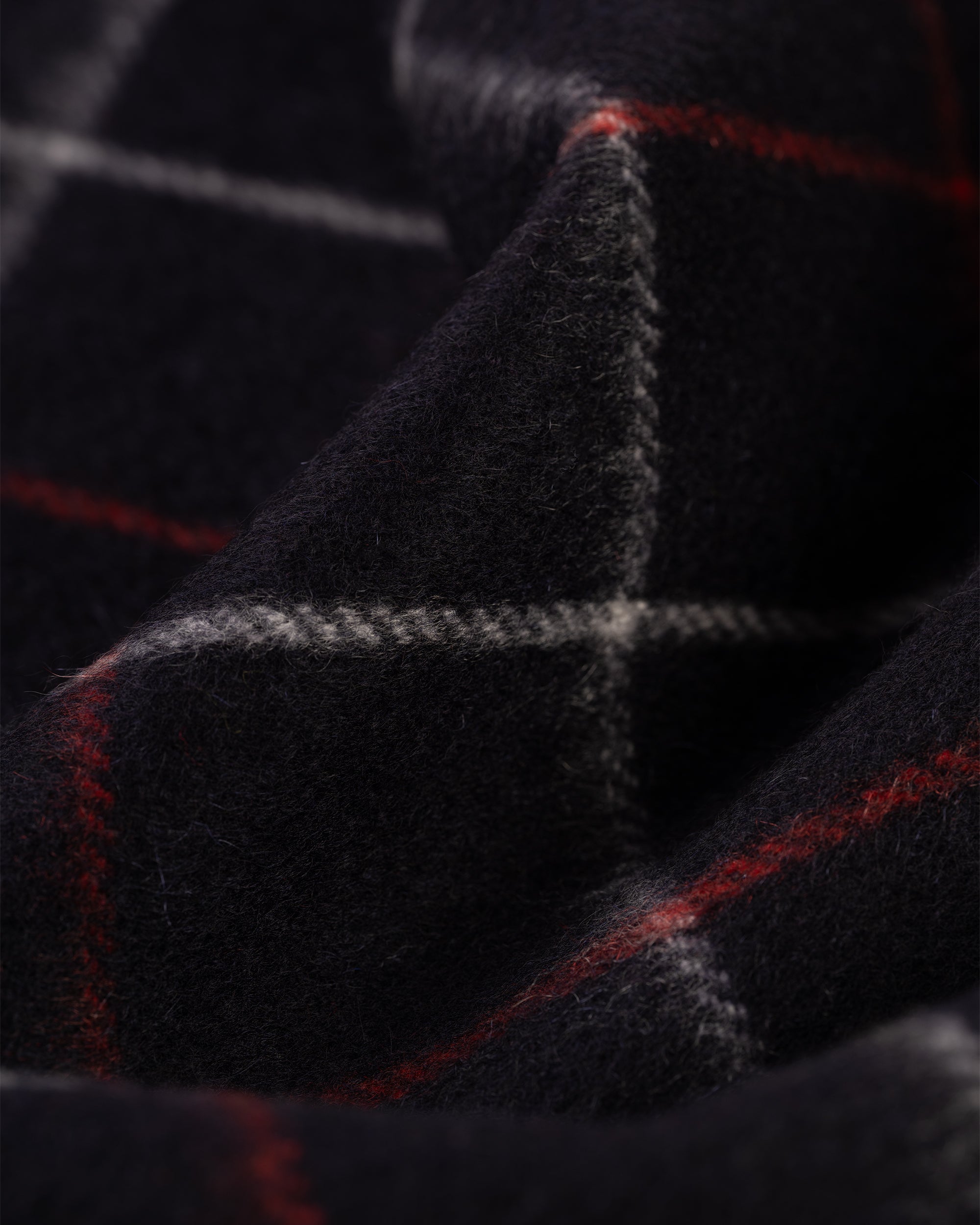 Made-in-England Navy Tattersall Cashmere Muffler