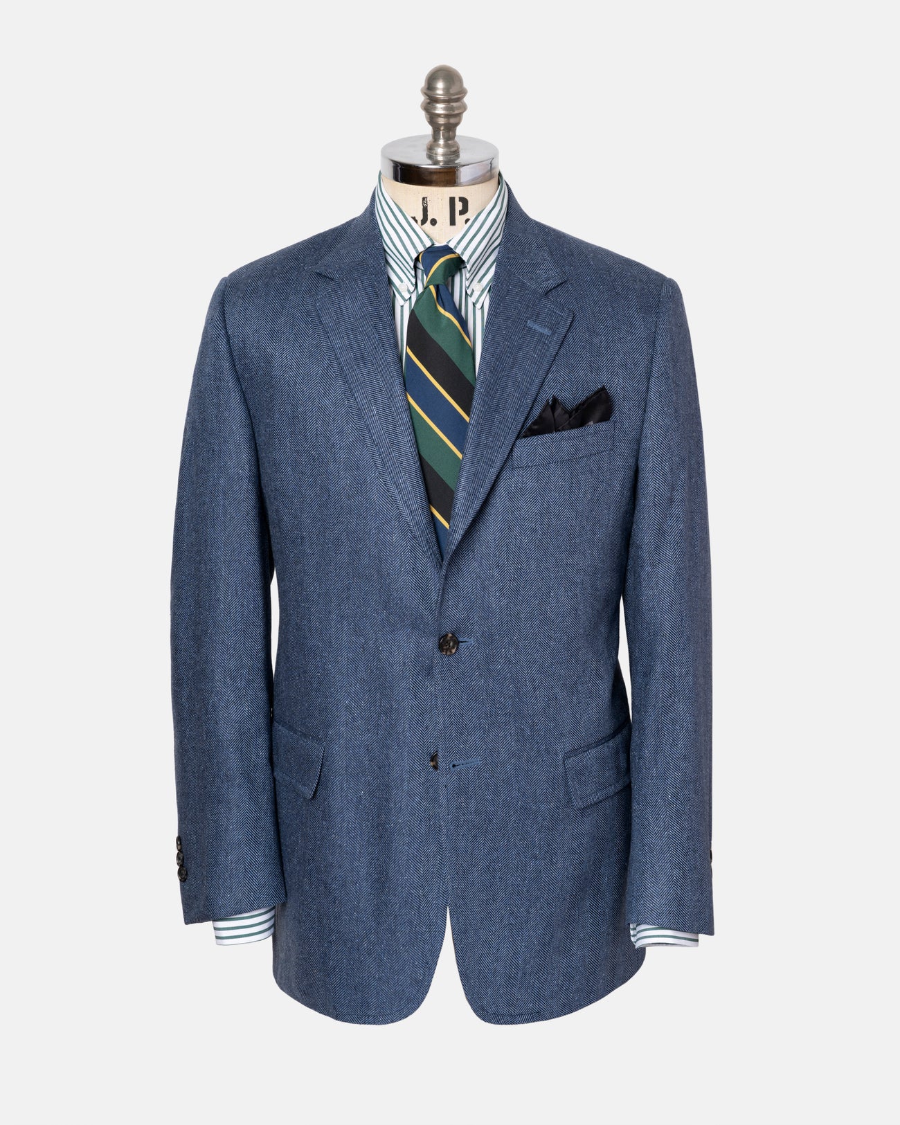Made-in-Canada Blue Herringbone Silk Sport Coat