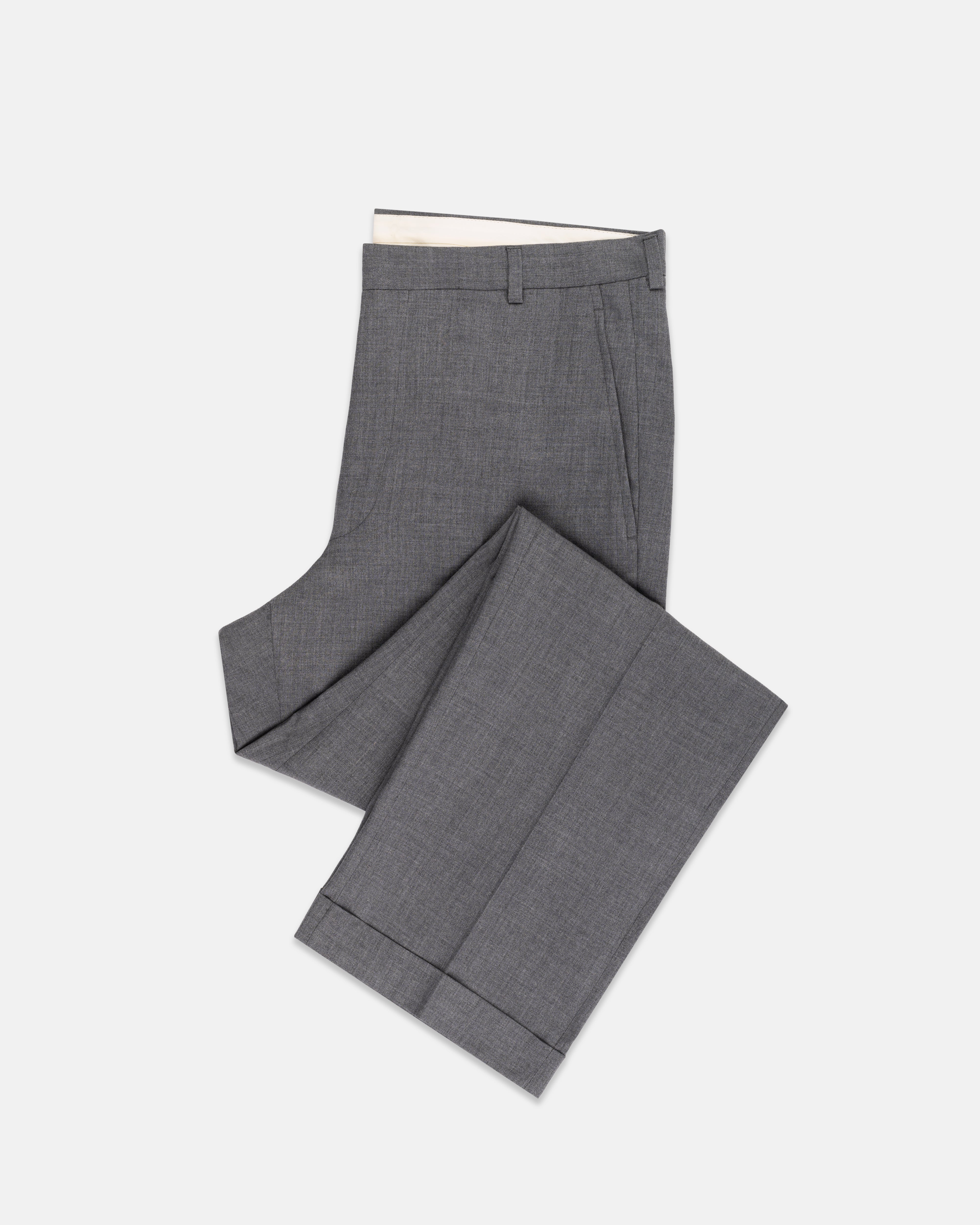Made-in-USA Medium Grey Fox Air Wool Trouser