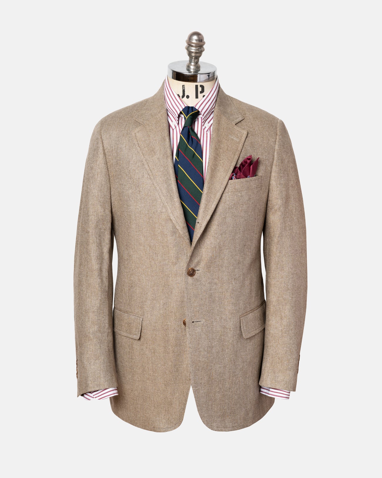 Made-in-Canada Tan Herringbone Silk Sport Coat