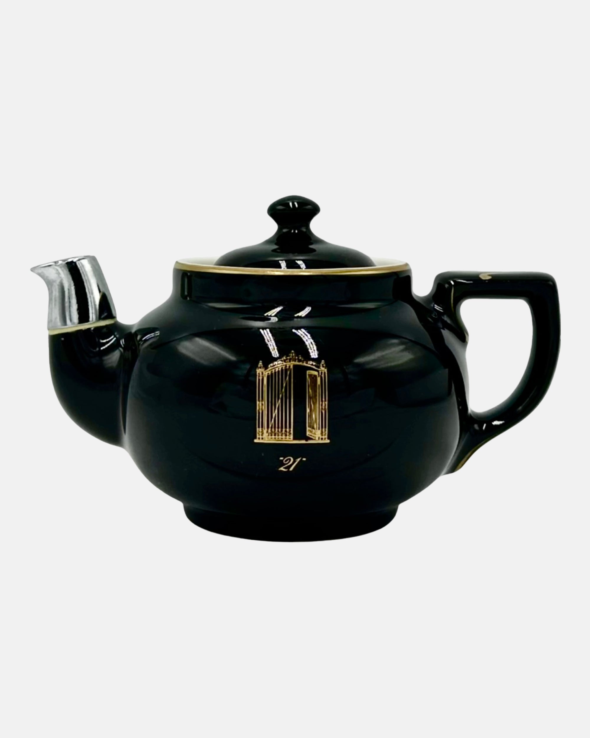Vintage The 21 Club NYC Restaurant Black Teapot