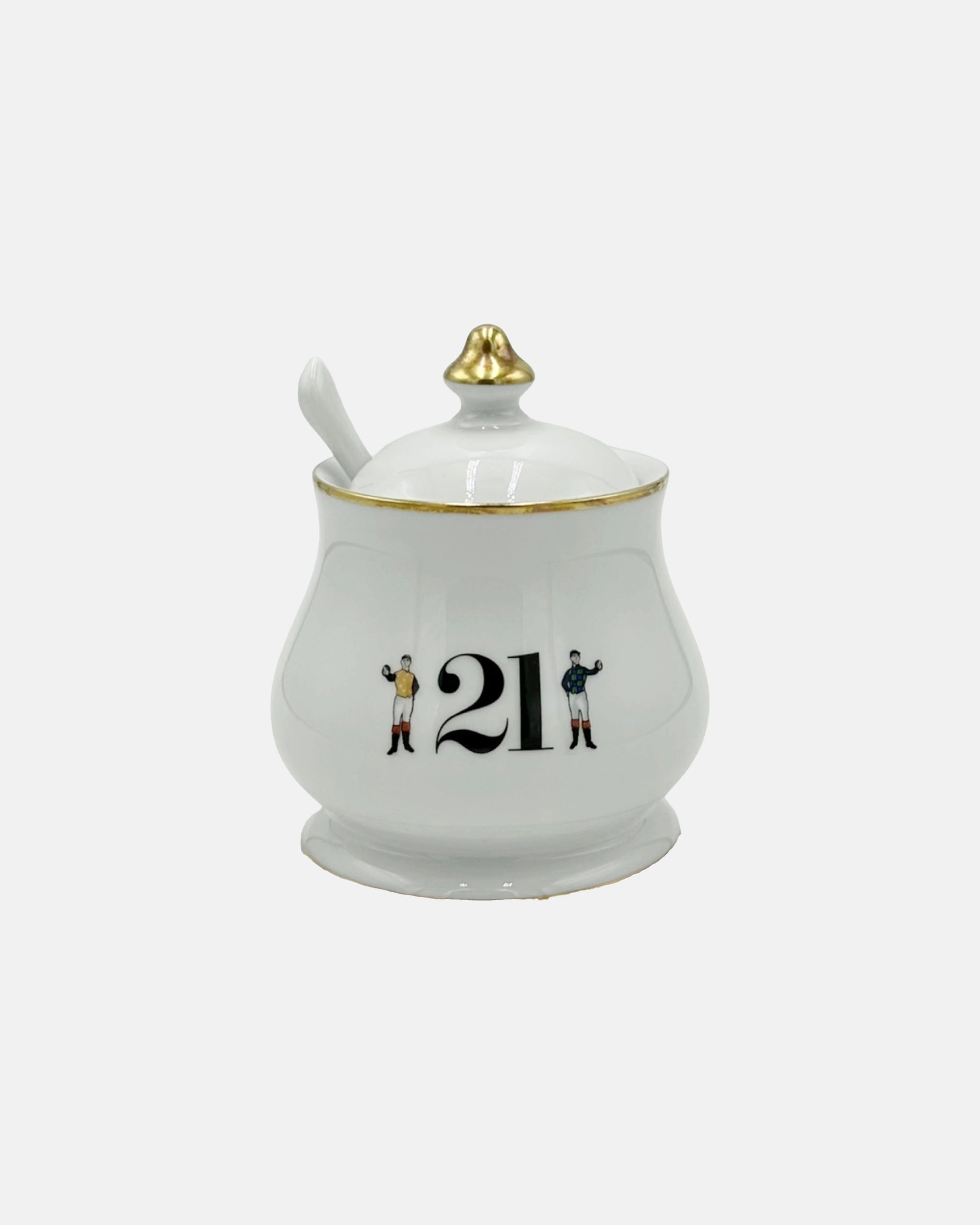 Vintage 21 Club NYC Restaurant Condiment Jar with Spoon