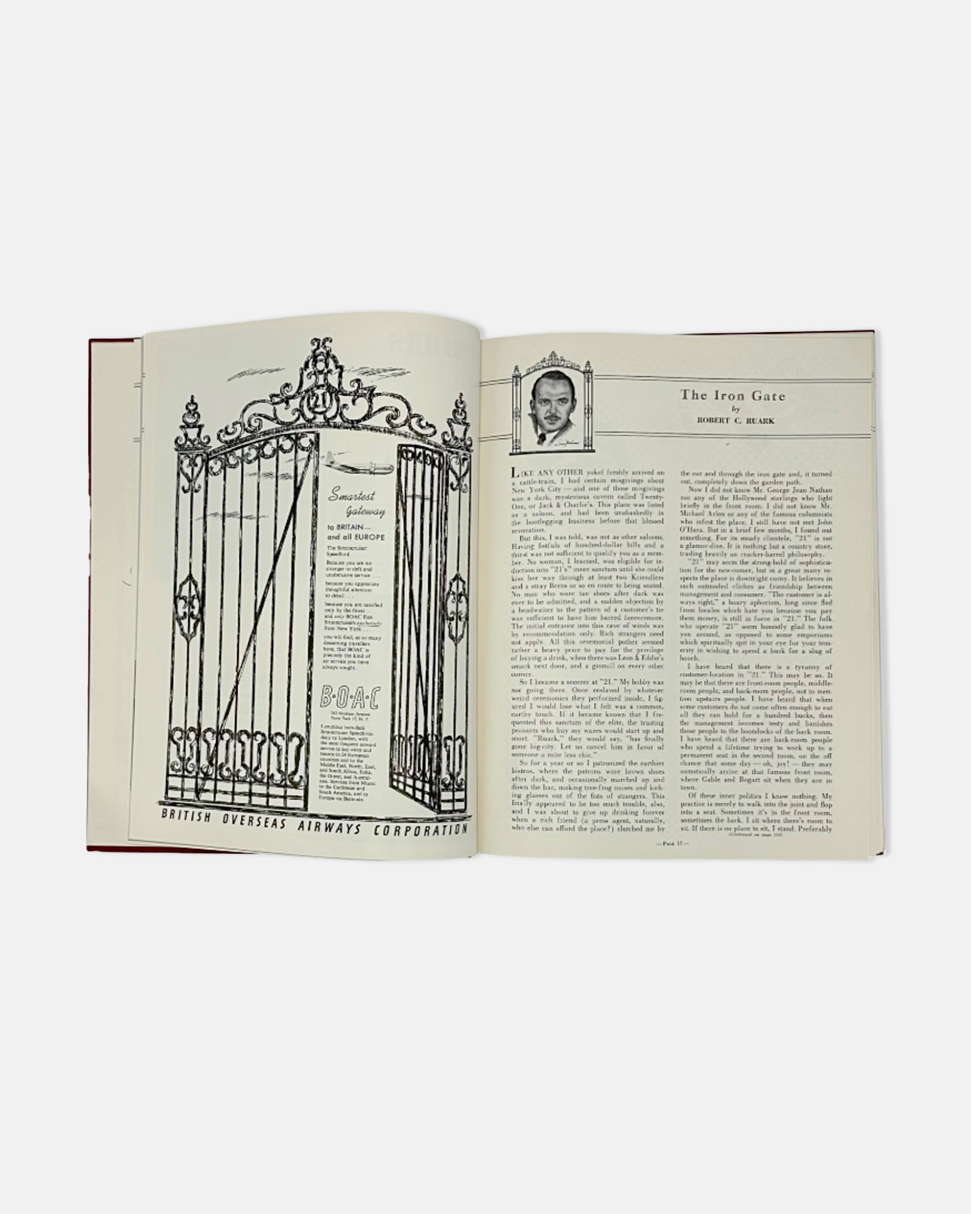 The Iron Gate Jack & Charlie's 21 Club NYC Restaurant 1950 Book