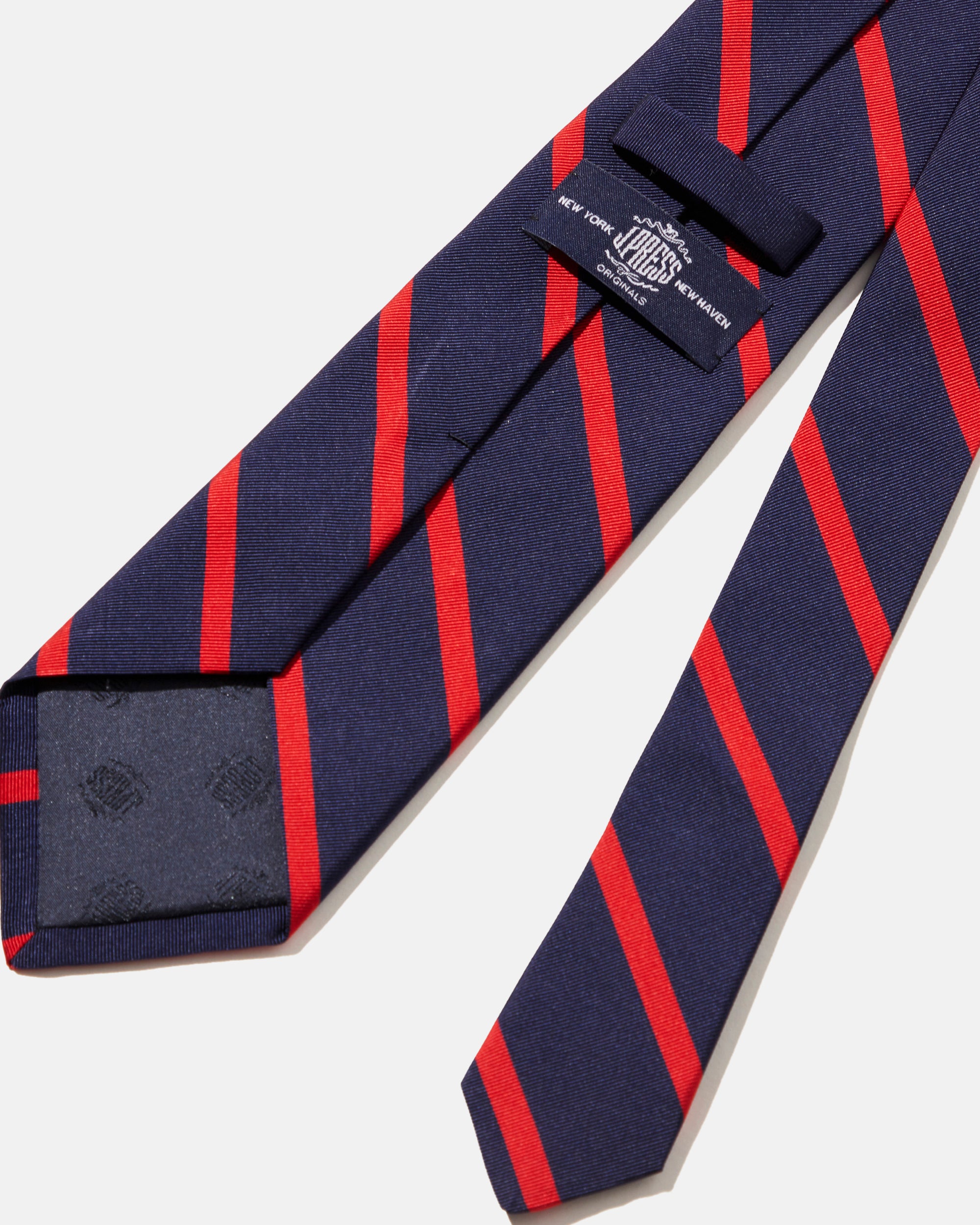 Made-in-Japan Navy & Red Bar Stripe Silk Tie