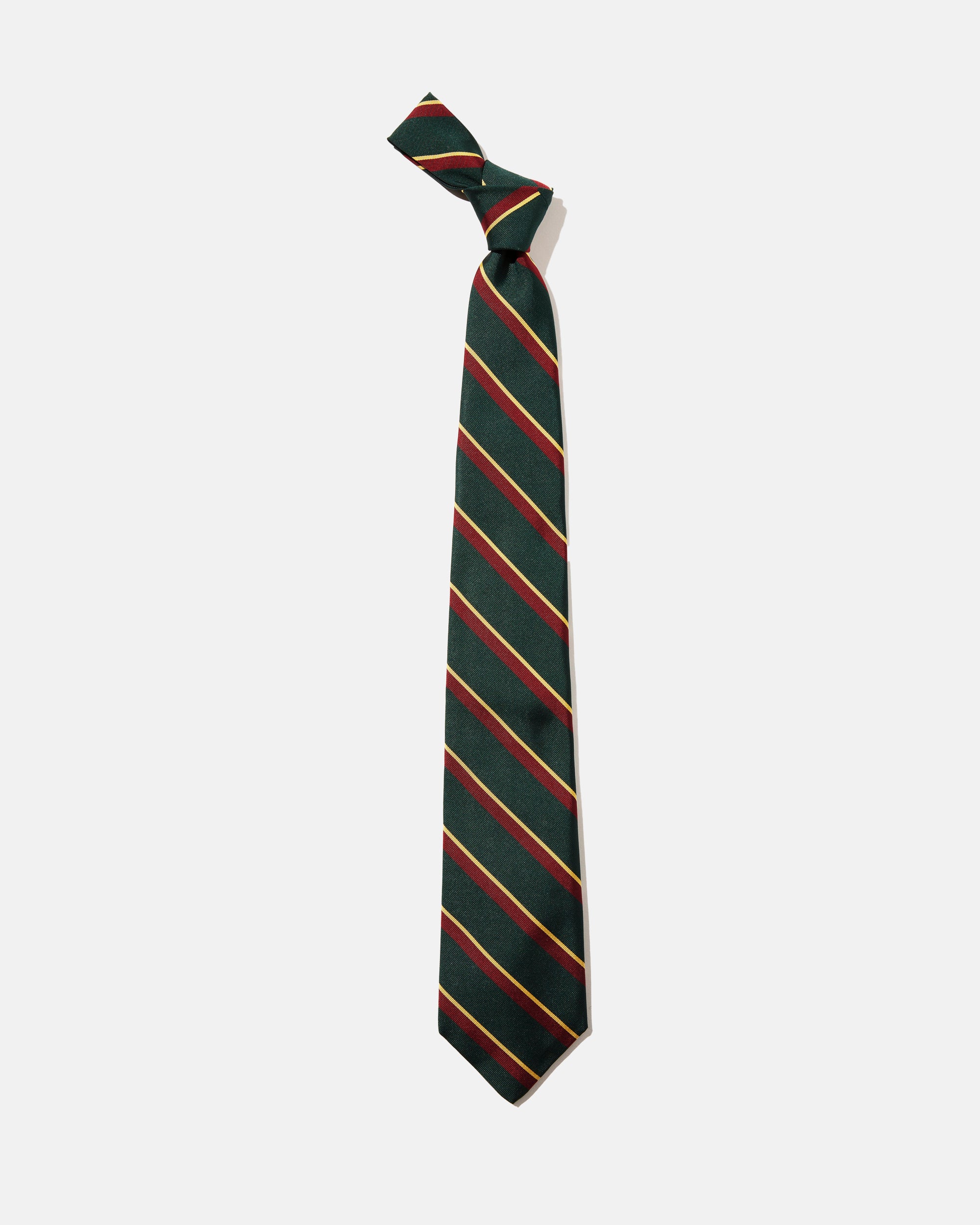 Made-in-Japan Green Regimental Silk Tie