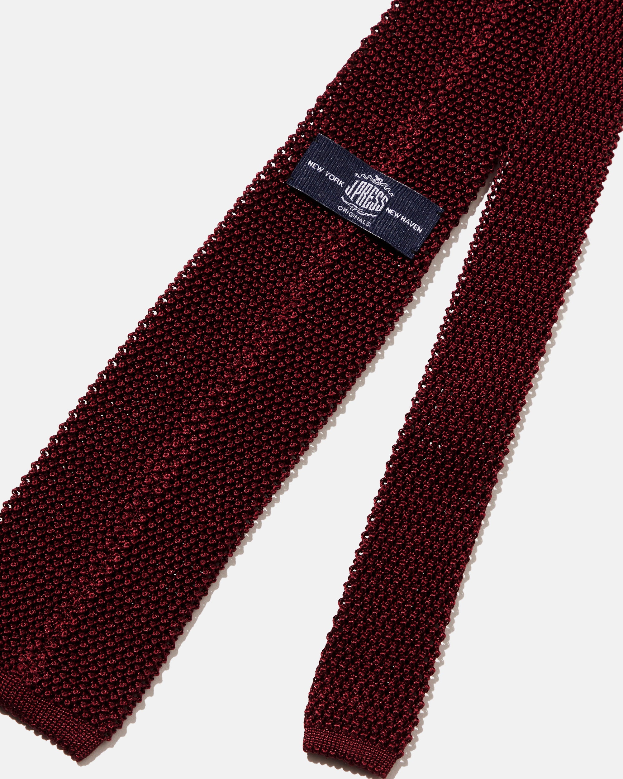 Made-in-Japan Wide Bordeaux Silk Knit Tie