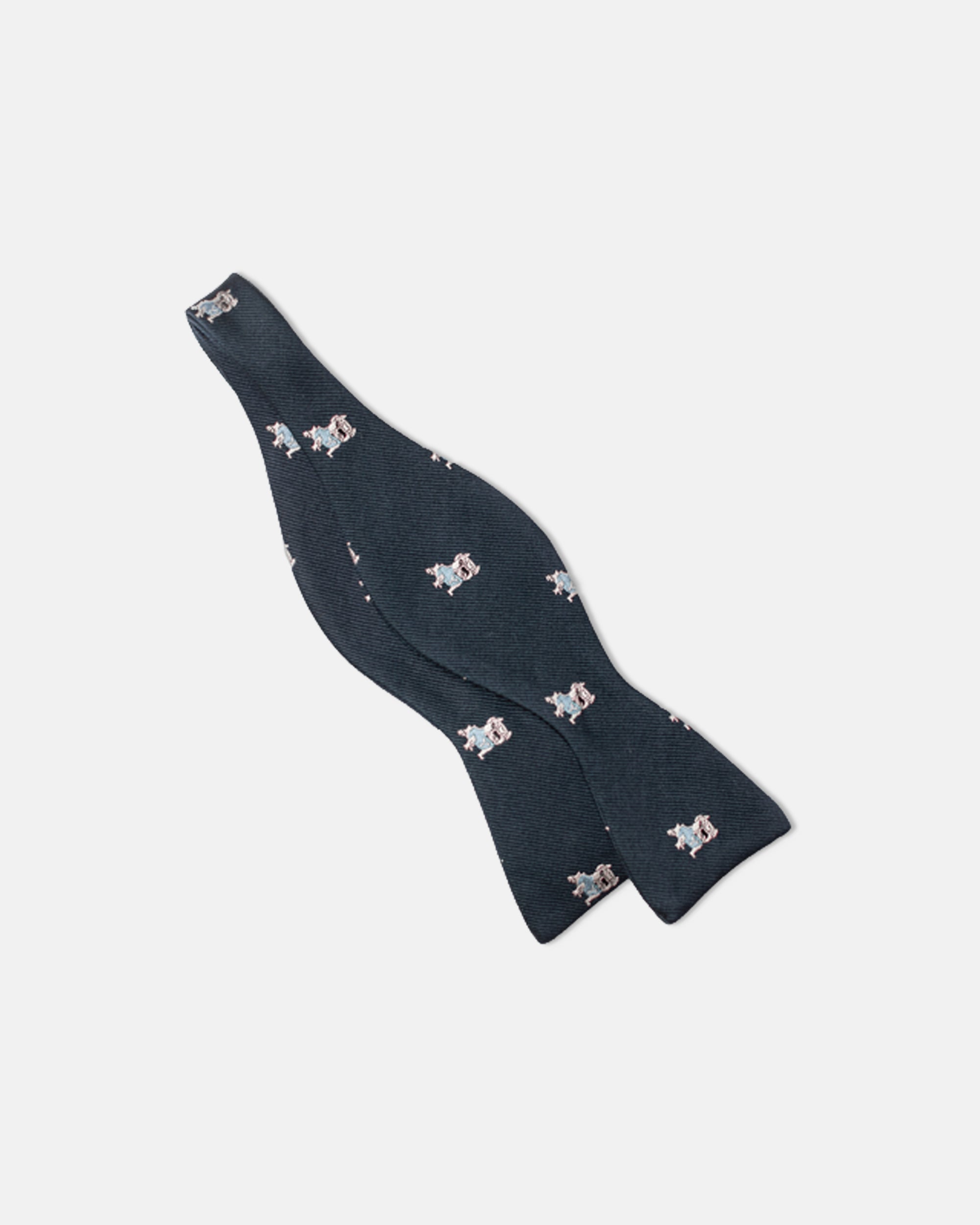 Made-in-England Navy Yale Bulldog Club Bow Tie