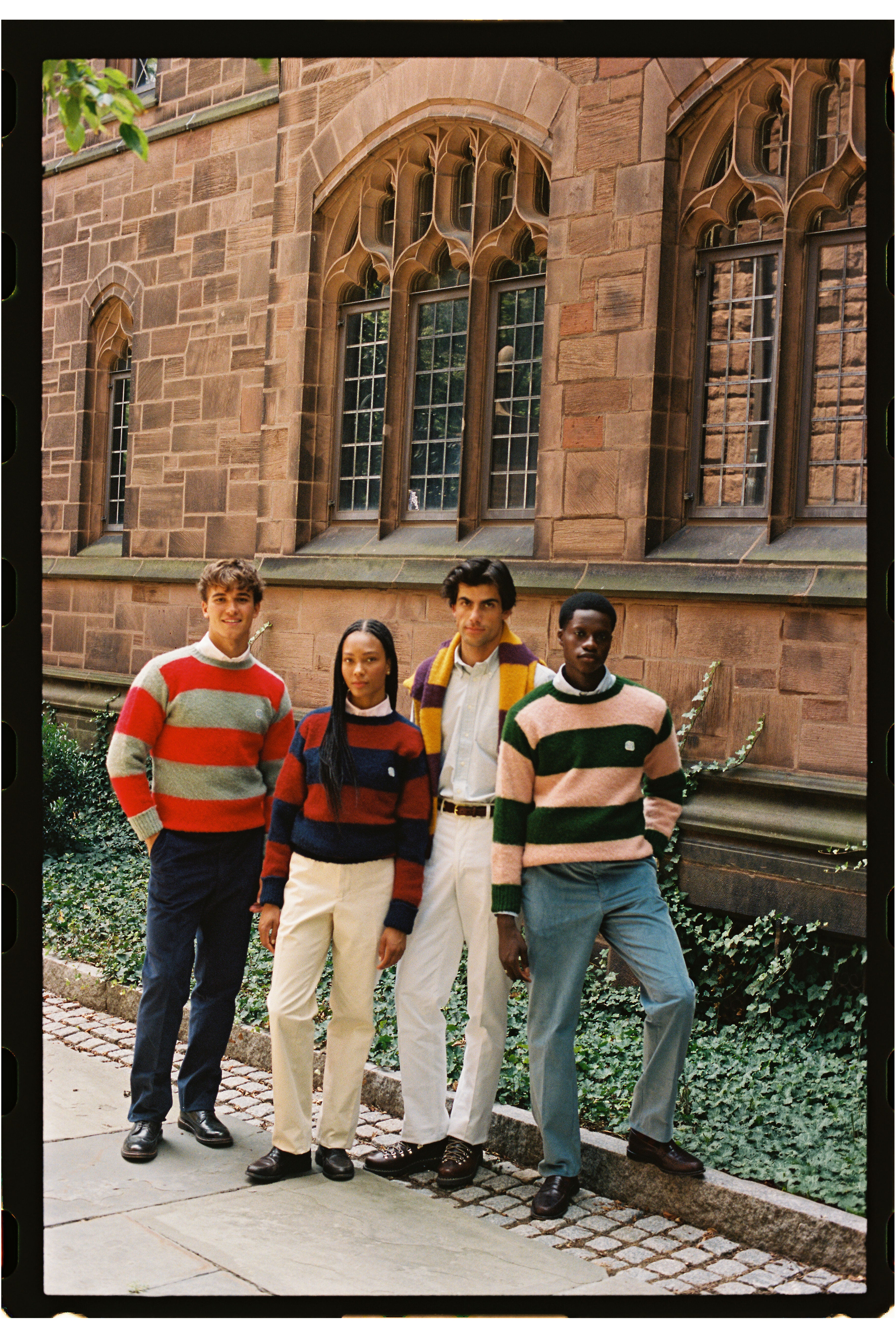 Made-in-Scotland Purple & Yellow Stripe Shaggy Dog Icon Sweater - Classic Fit