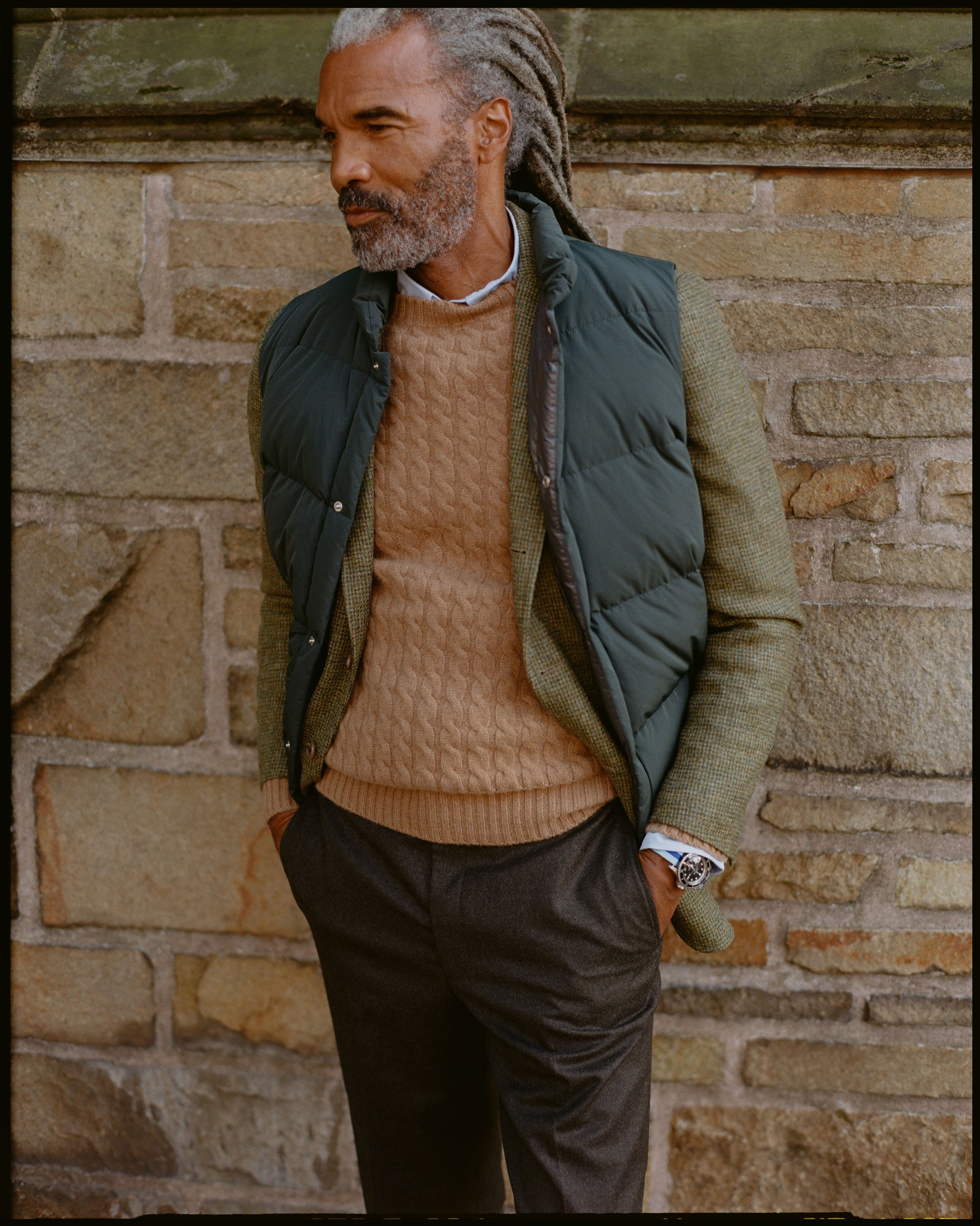 Bottle Green Down Puffer Vest - Trim Fit