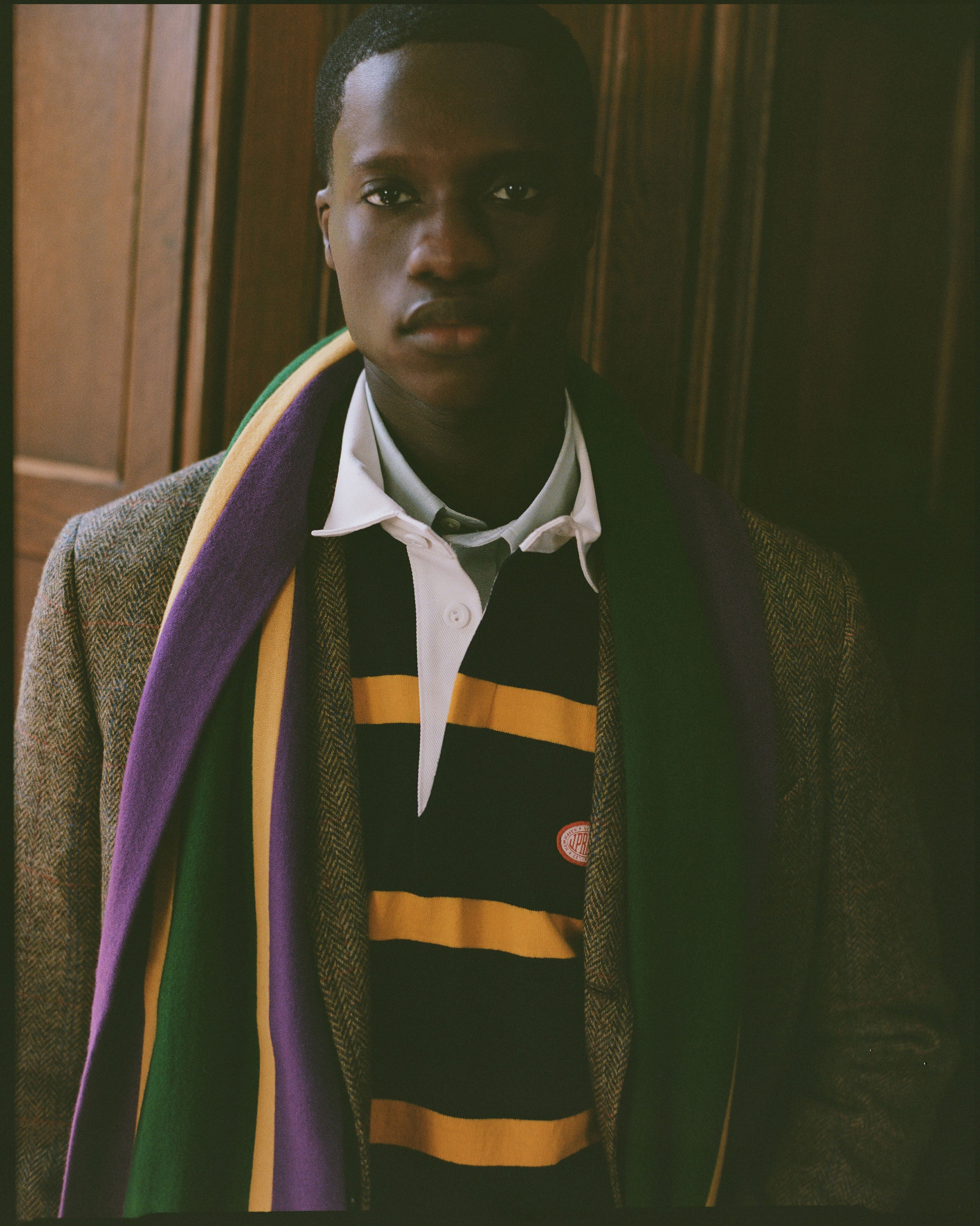 Made-in-USA Yellow Bar Stripe J. Press Seal Cotton Rugby