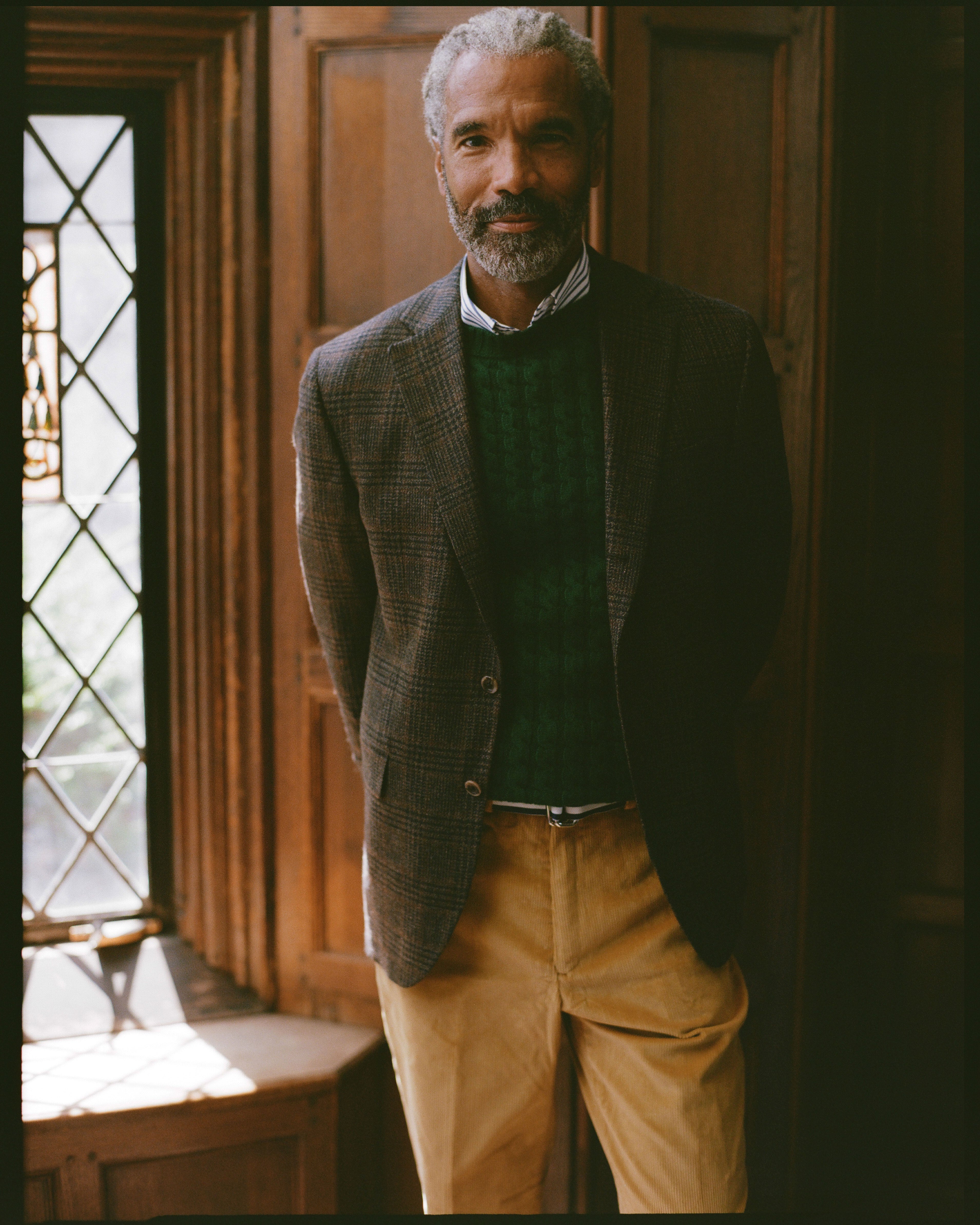 Made-in-Scotland Green Cable Knit Cashmere Sweater