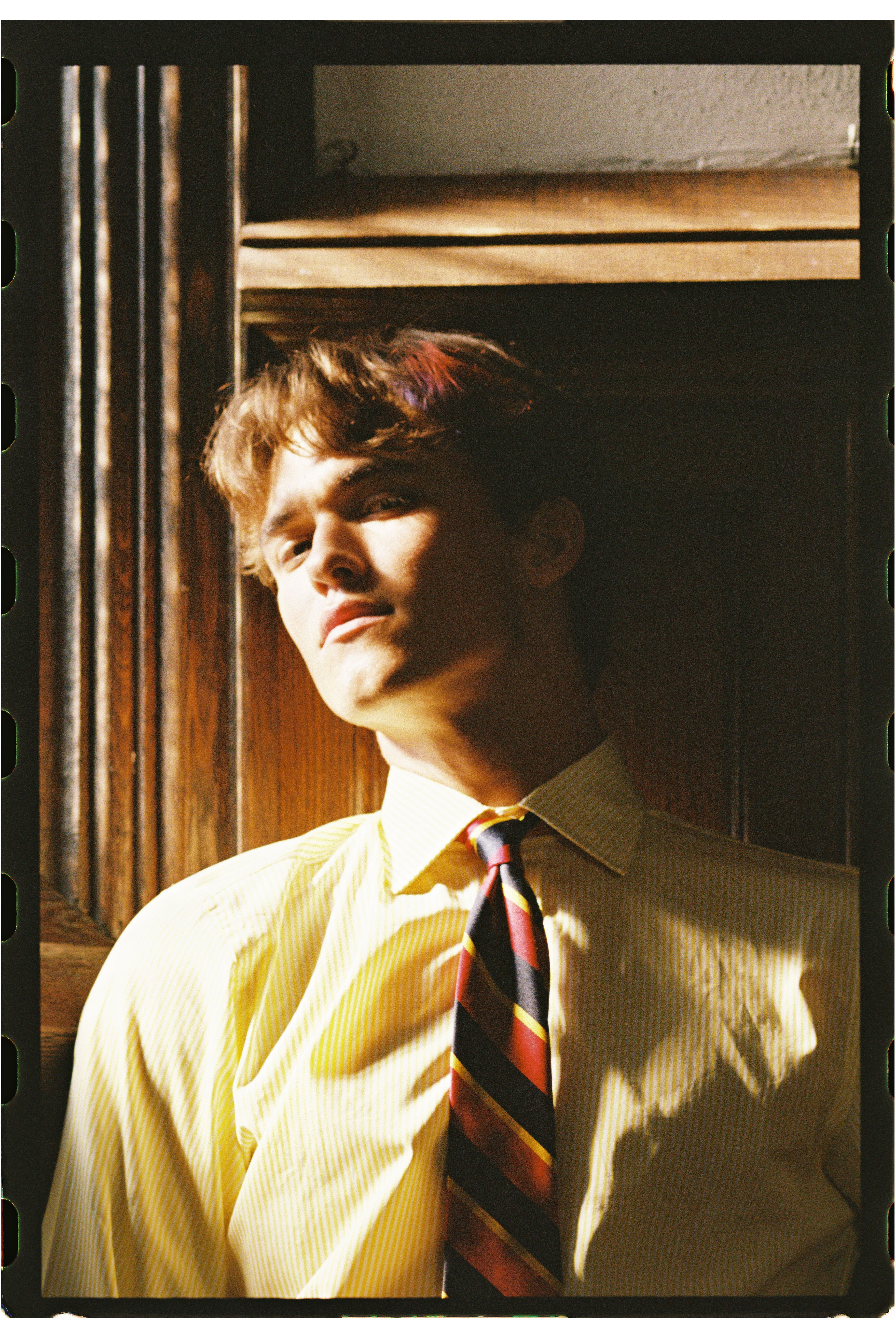 Made-in-USA Thomas Mason Yellow Bengal Stripe Spread Collar Dress Shirt - Classic Fit