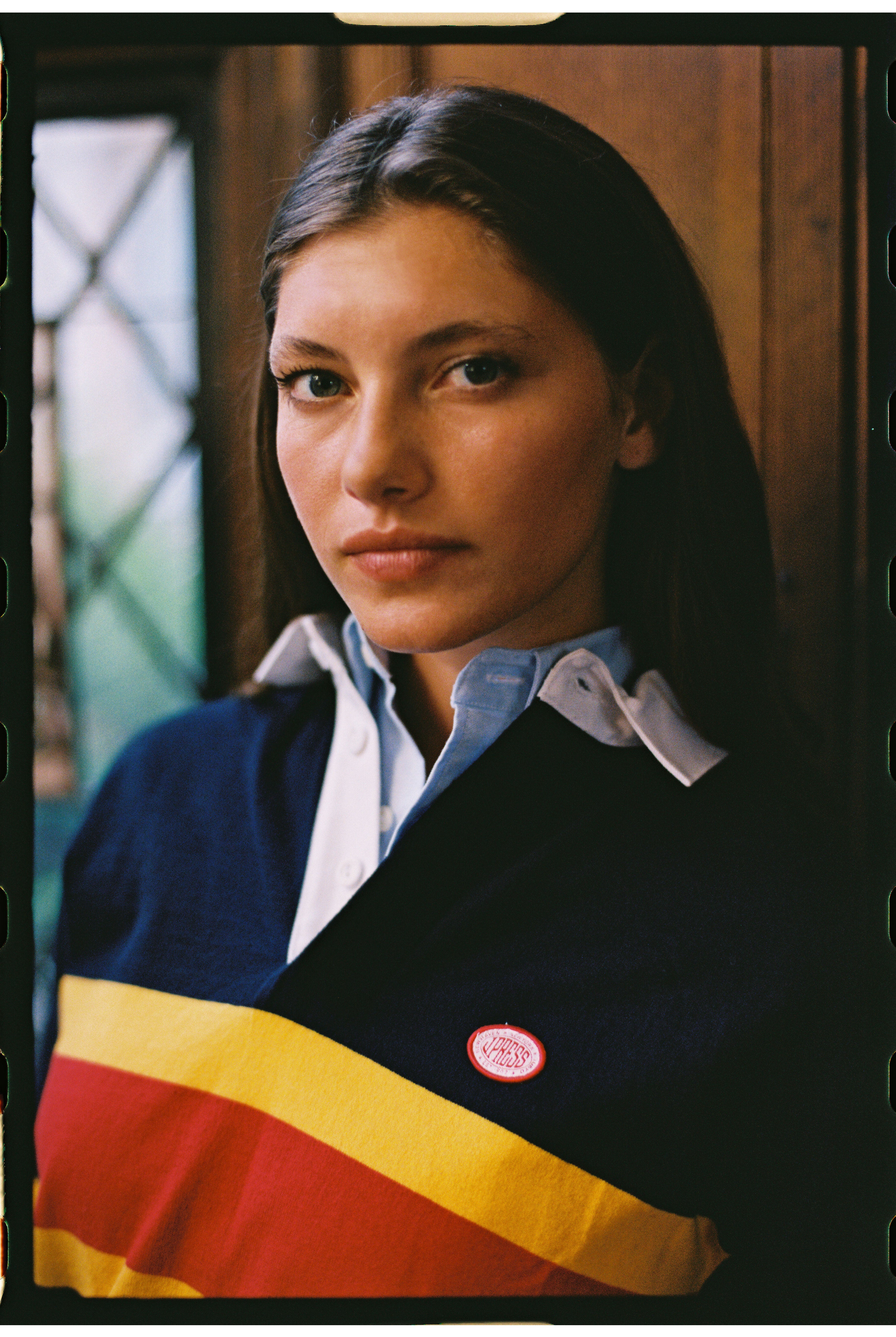 Made-in-USA Navy Mountain Stripe J. Press Seal Cotton Rugby