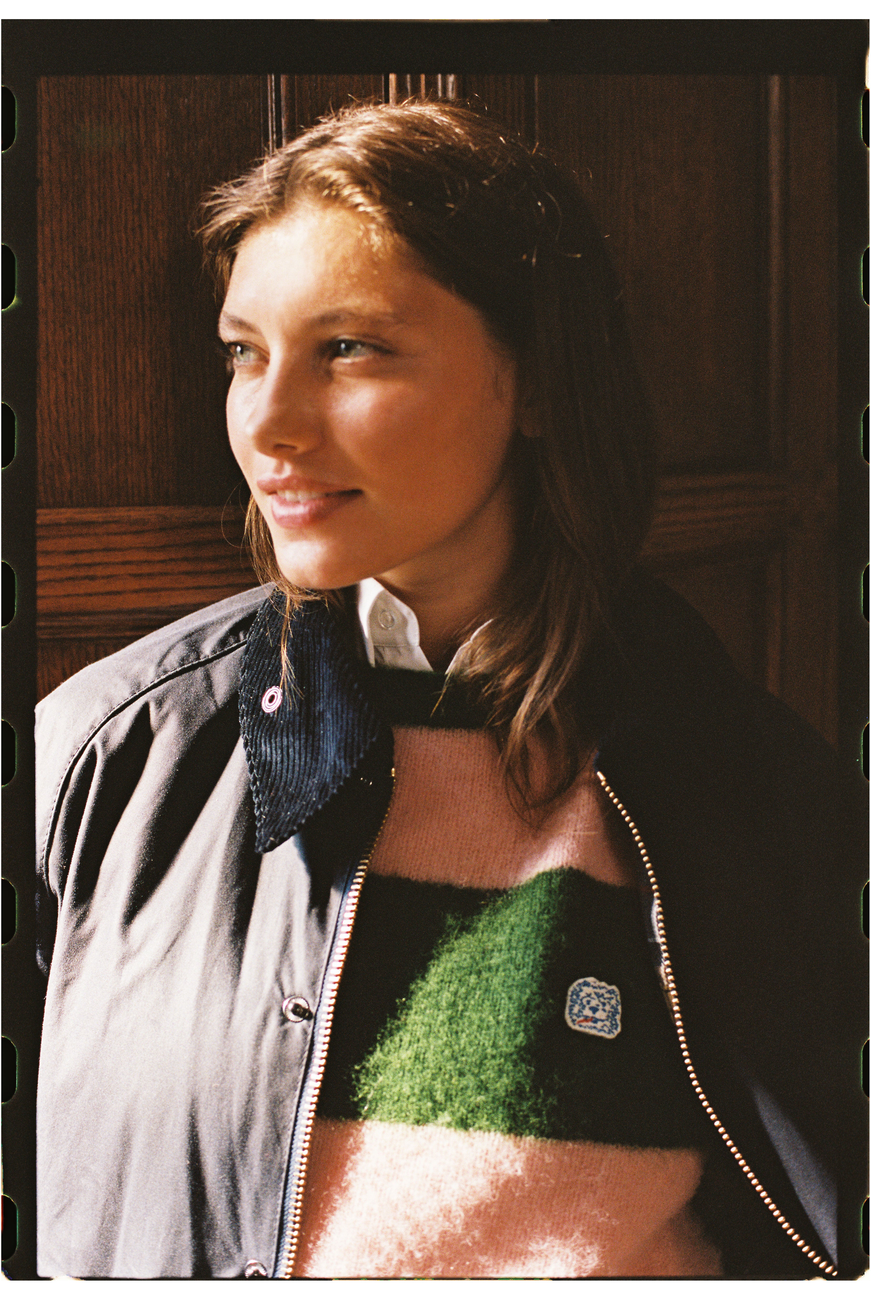 Made-in-Scotland Green & Pink Stripe Shaggy Dog Icon Sweater - Classic Fit