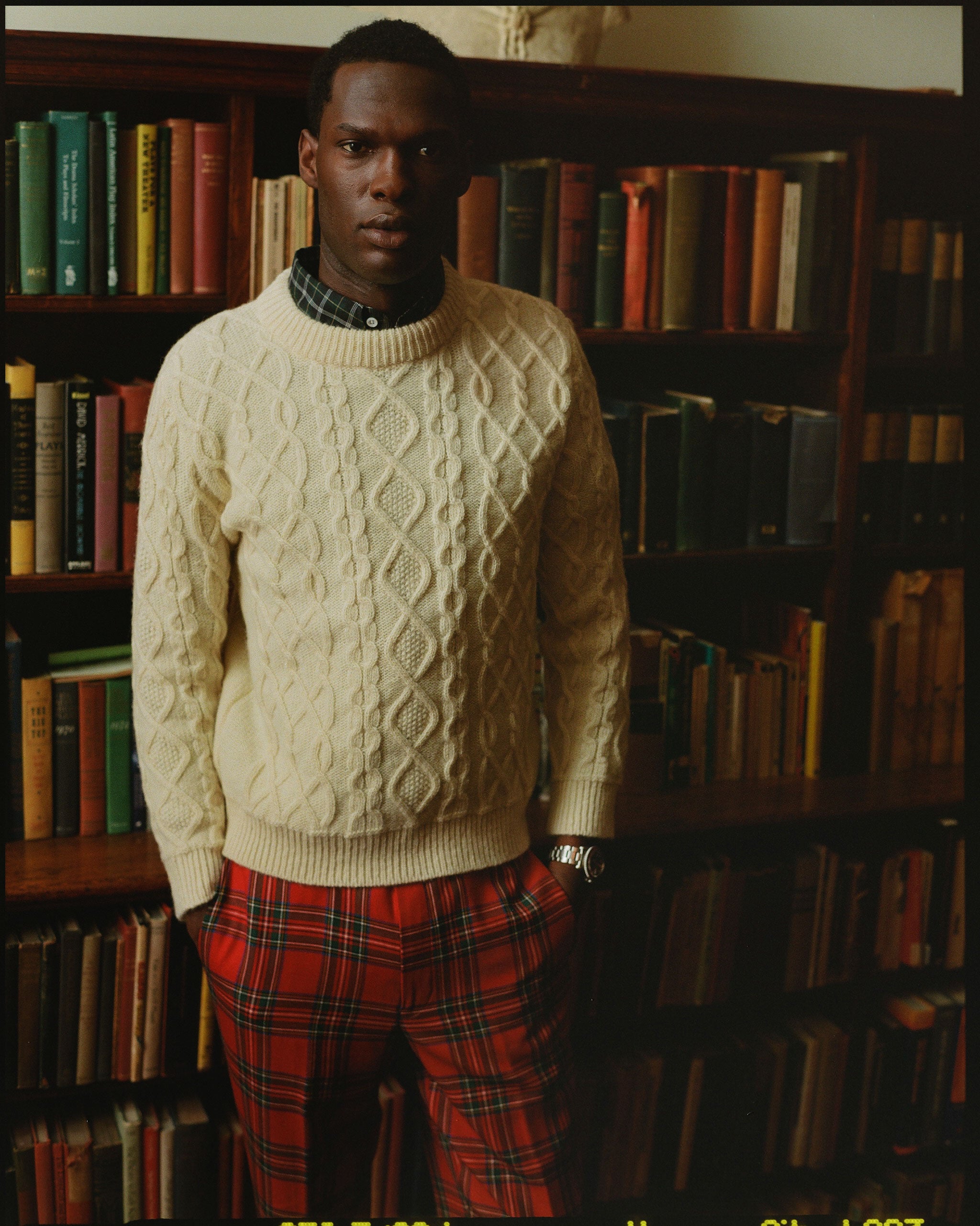 Made-in-Norway Cream Aran Knit Sweater - Classic Fit