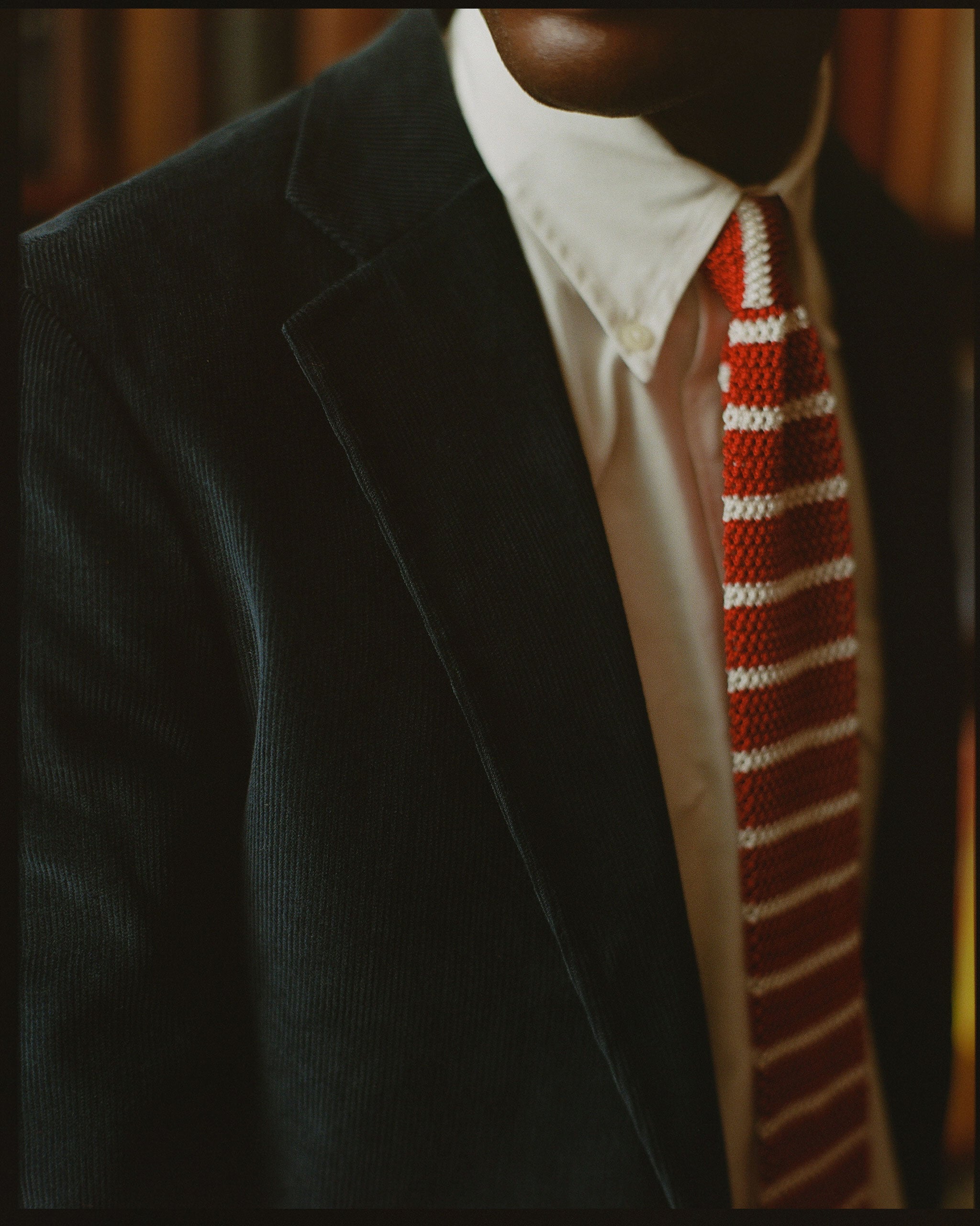 Navy Narrow Wale Corduroy Sport Coat - Trim Fit