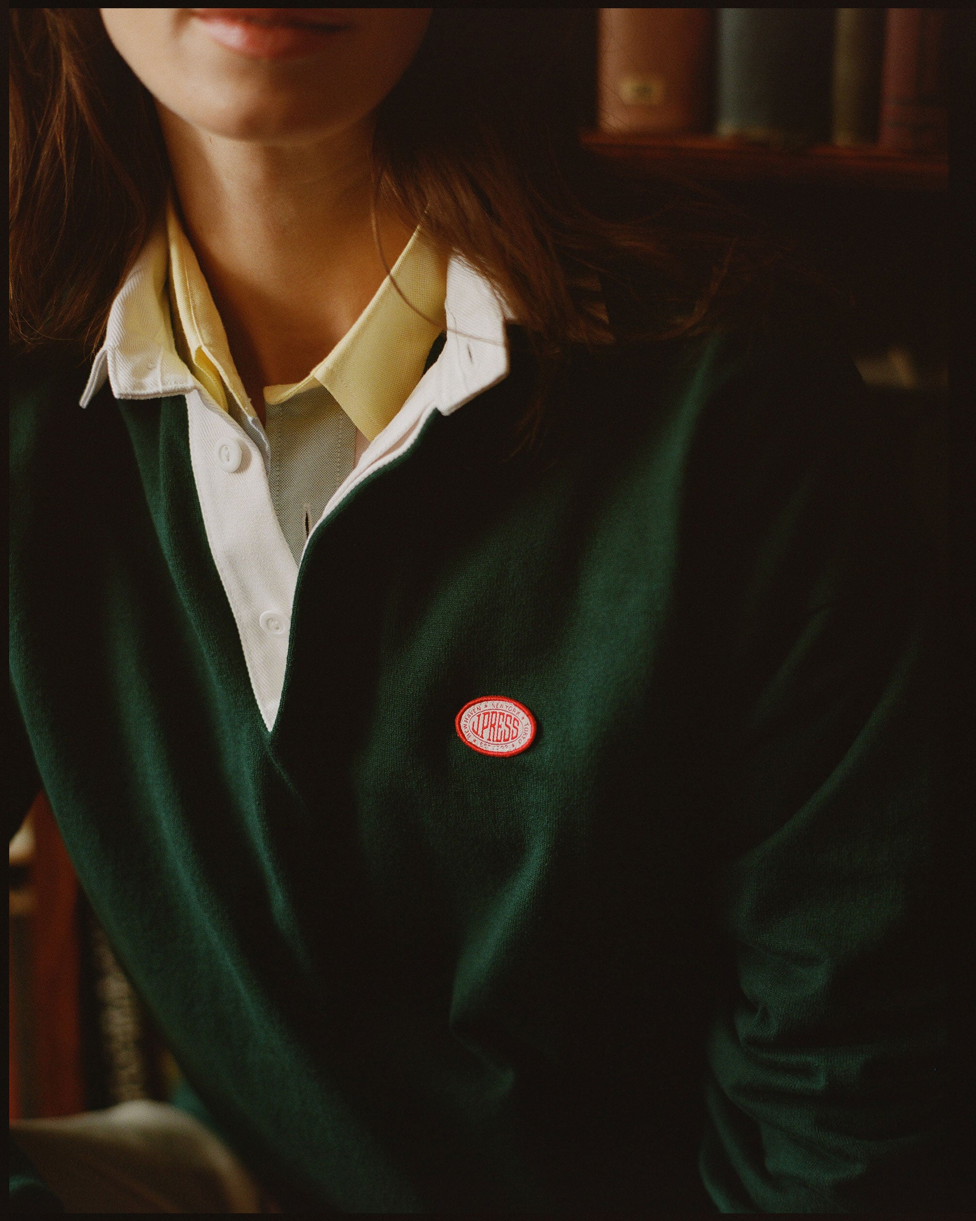 Made-in-USA Solid Hunter Green J. Press Seal Rugby Shirt