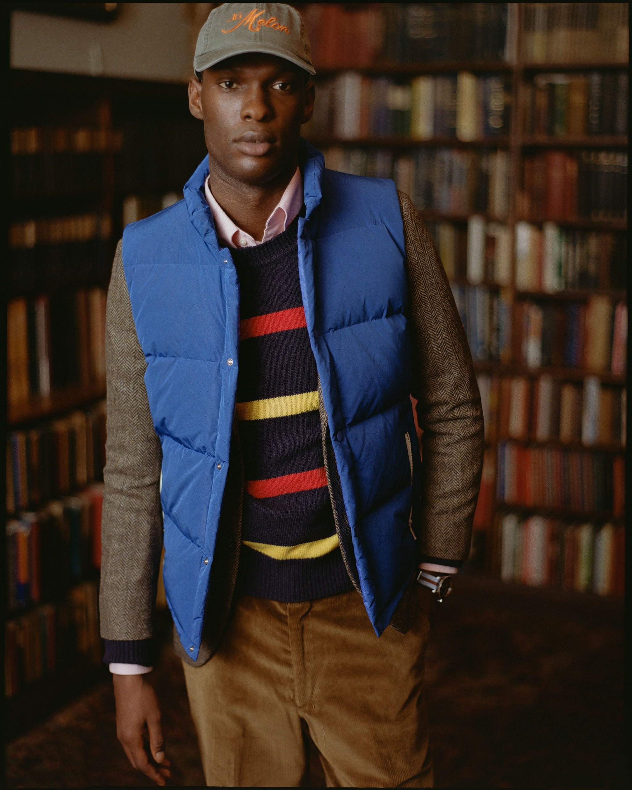 Royal Blue Down Puffer Vest - Trim Fit