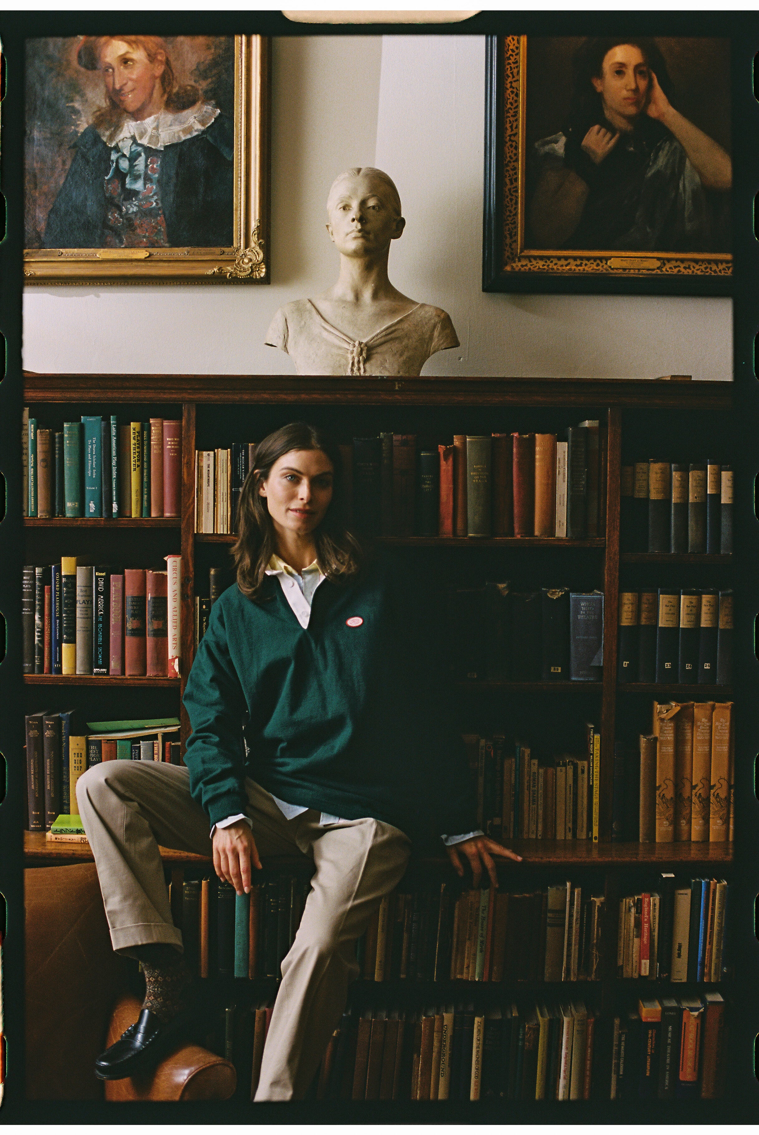 Made-in-USA Solid Hunter Green J. Press Seal Rugby Shirt