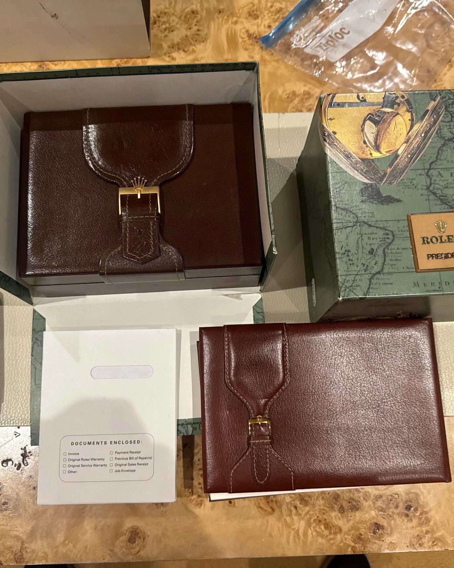 Rolex Black Dial Day-Date Reference 18038 in 18K Yellow Gold Full Set w/ Service Papers