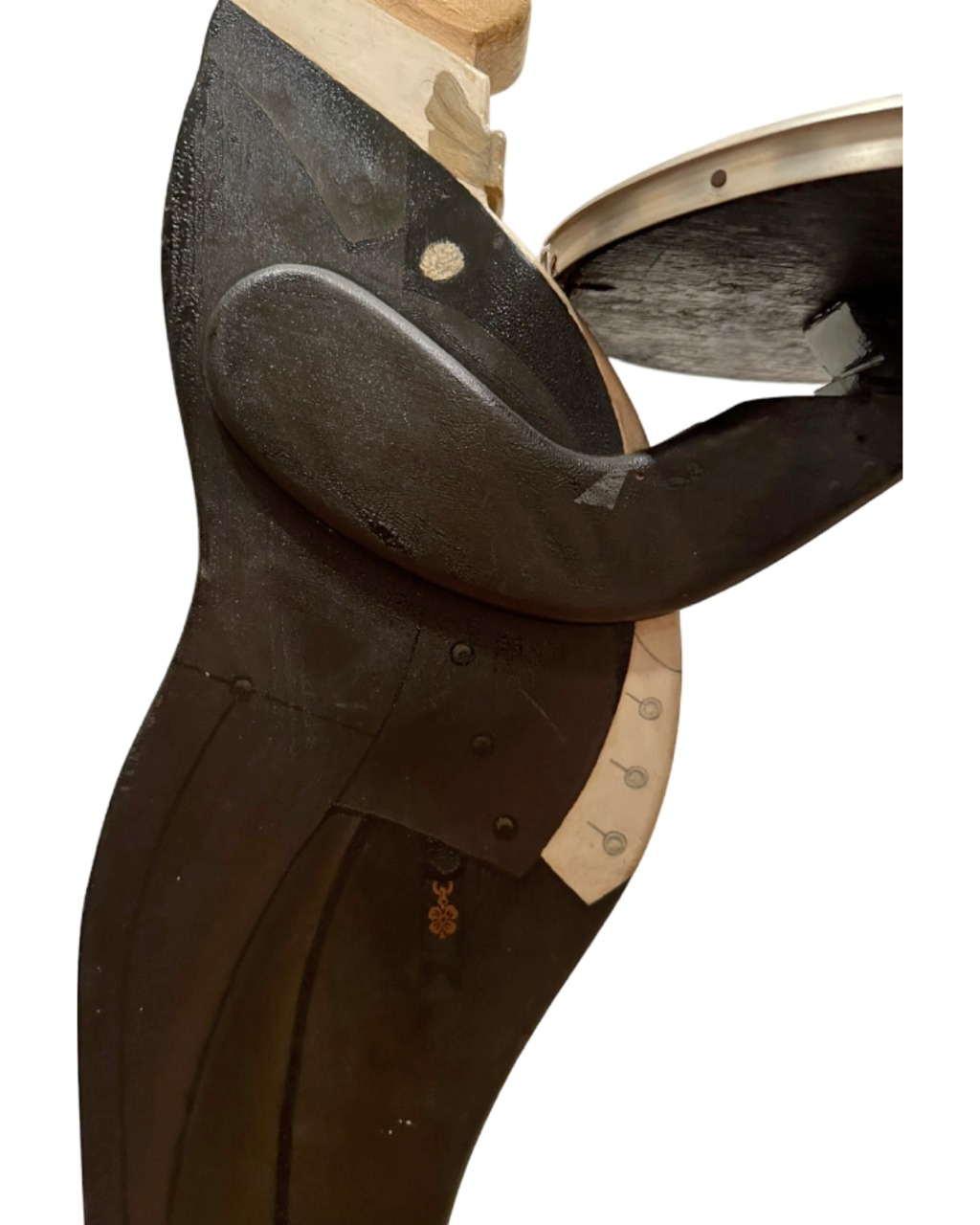 Antique Hand-Painted Standing Wooden Butler 35.5"H