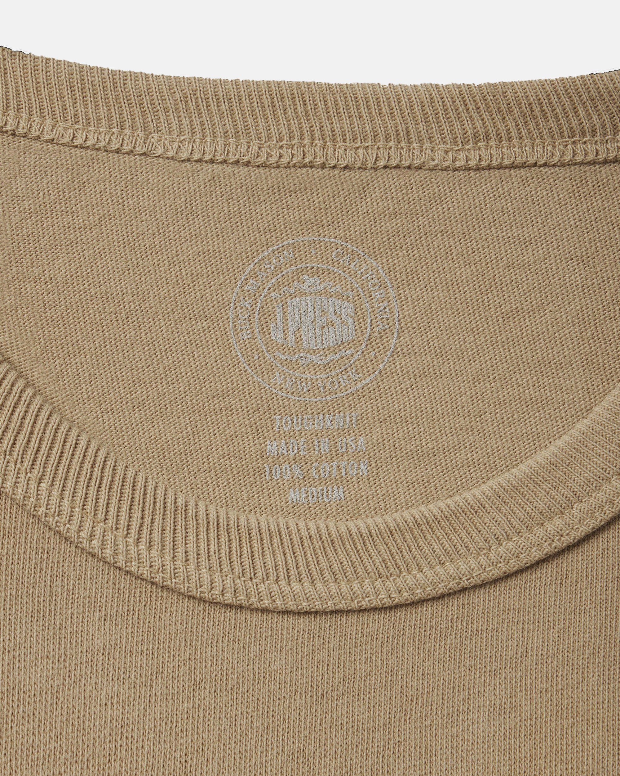 Made-in-USA Khaki Tough Knit Pocket Tee